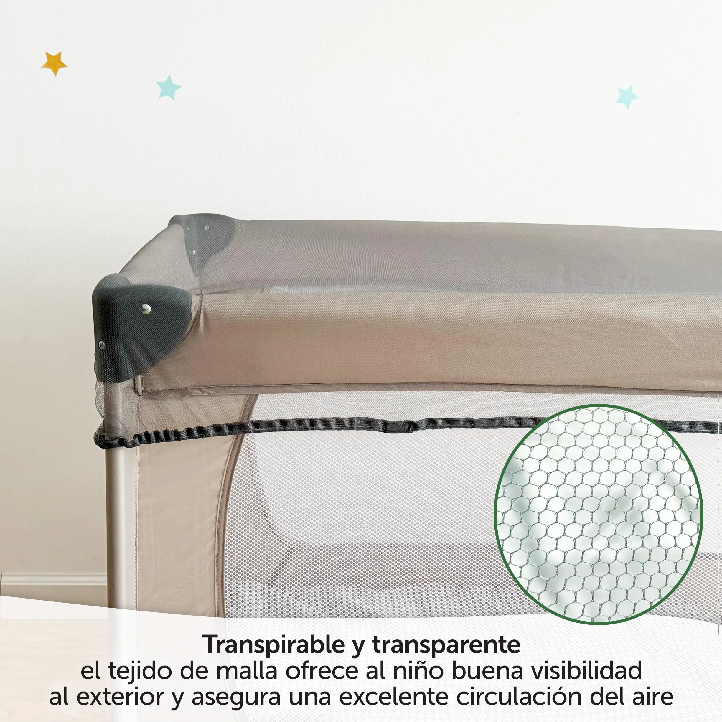 Zamboo Mosquitera Cuna Bebe 60x120 cm de Viaje Universal | Minicunas | Parque Infantil - Red Antimosquitos para Cama Niños - Transpirable - Lavable a Máquina e Higiénica - Gris