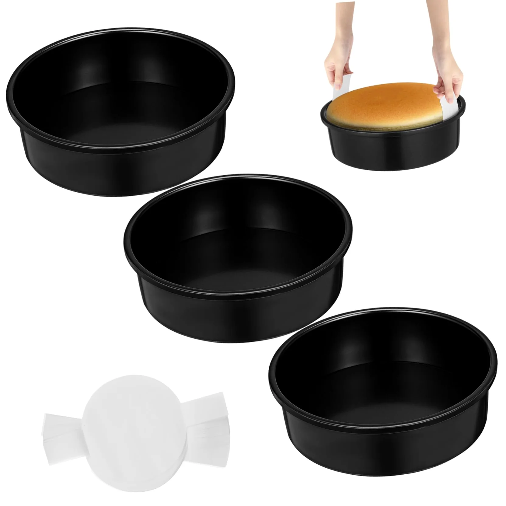 ABOOFAN 3 Piezas Molde Para Pasteles Redondo De Antiadherente De Moldes Para Hornear Para Pasteles Para Hacer Bizcochos Casa