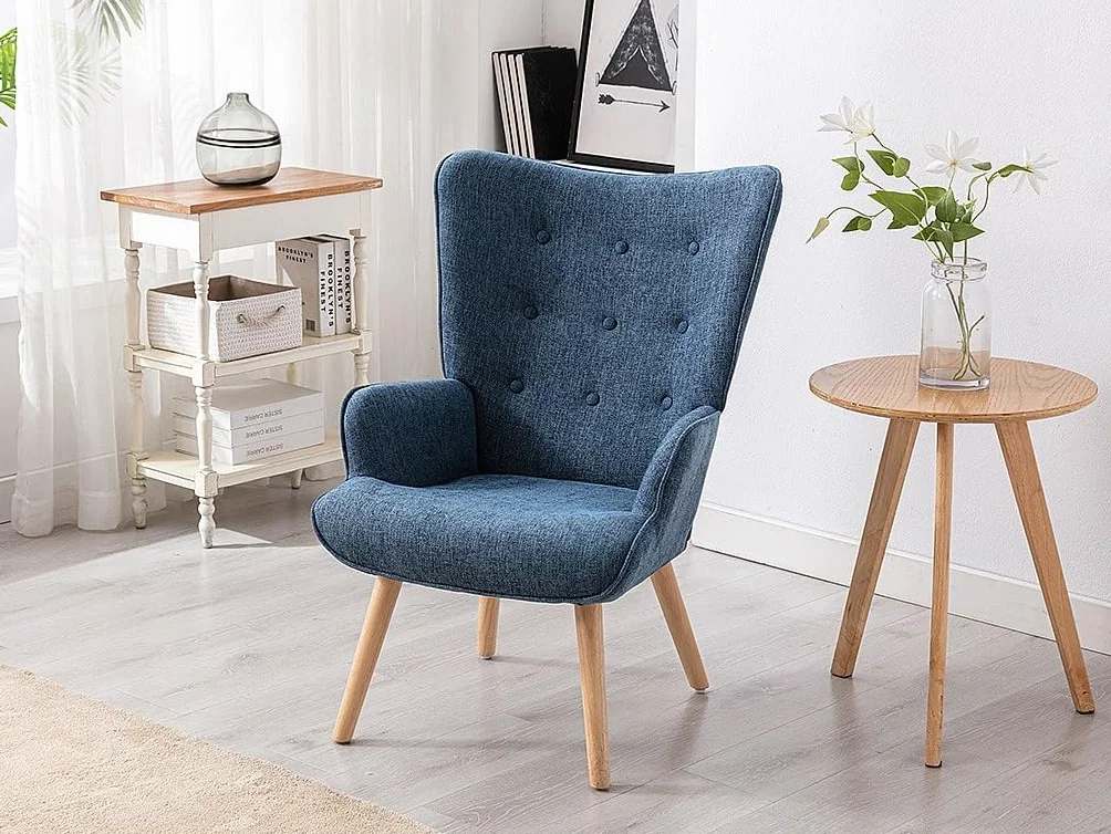 Venta-Unica - Sillón de Tela Azul VATELY