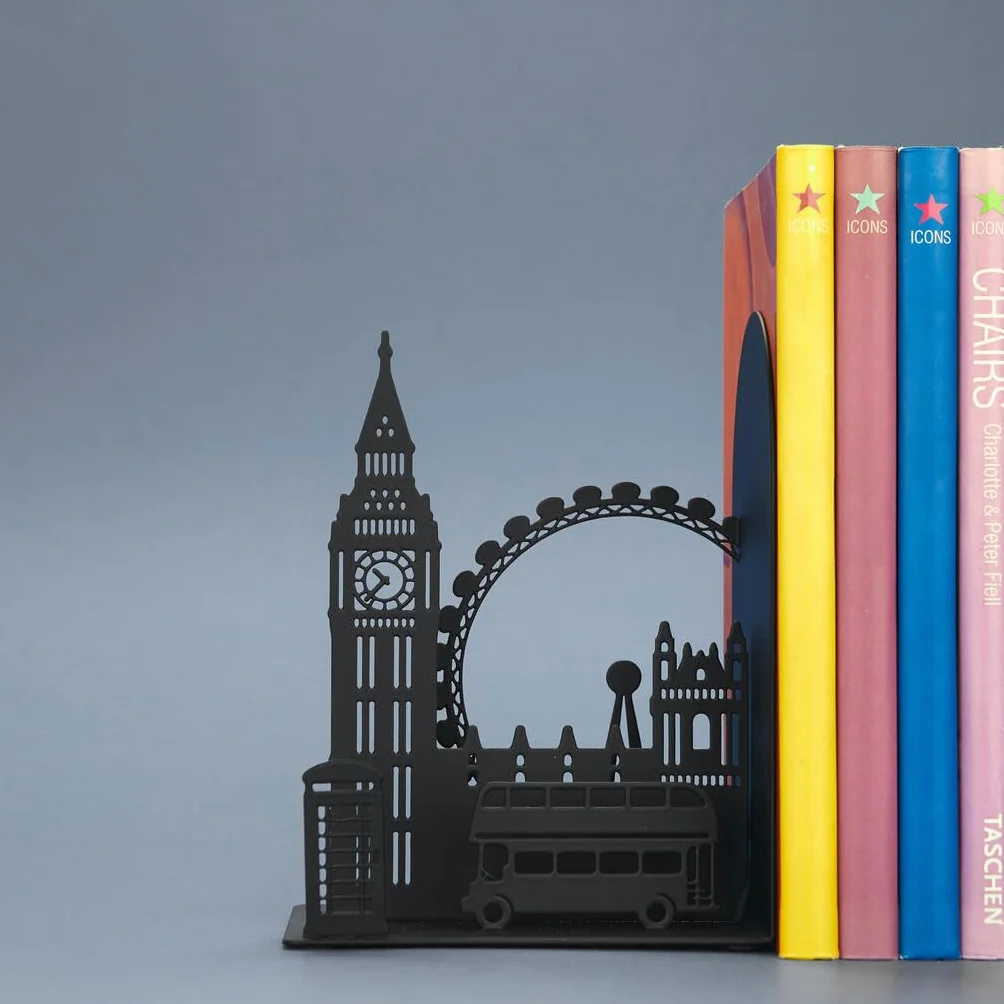 Balvi Sujetalibros London Color Negro Resistente y Antideslizante Metal