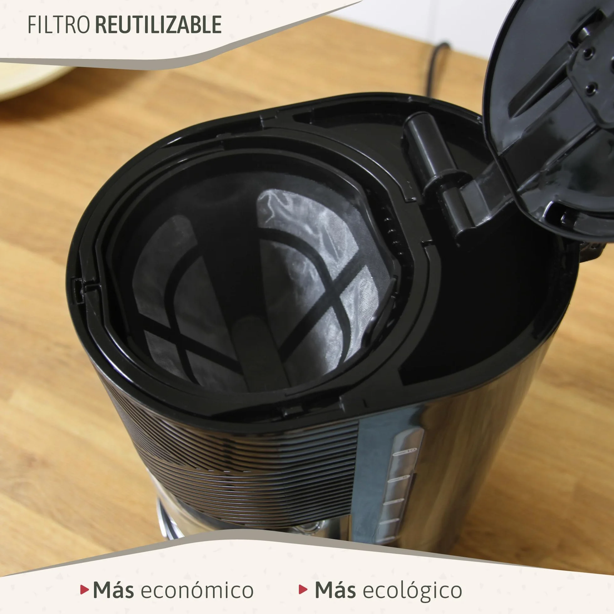 briebe Elegance Set Tostadora Pan Ranura Ancha 2 Rebanadas + Hervidor Agua Eléctrico 1,7L Inalámbrico 2200W Libre BPA + Cafetera Goteo Filtro 10 Tazas 1,25L, Pack Desayuno Diseño Moderno, Negro