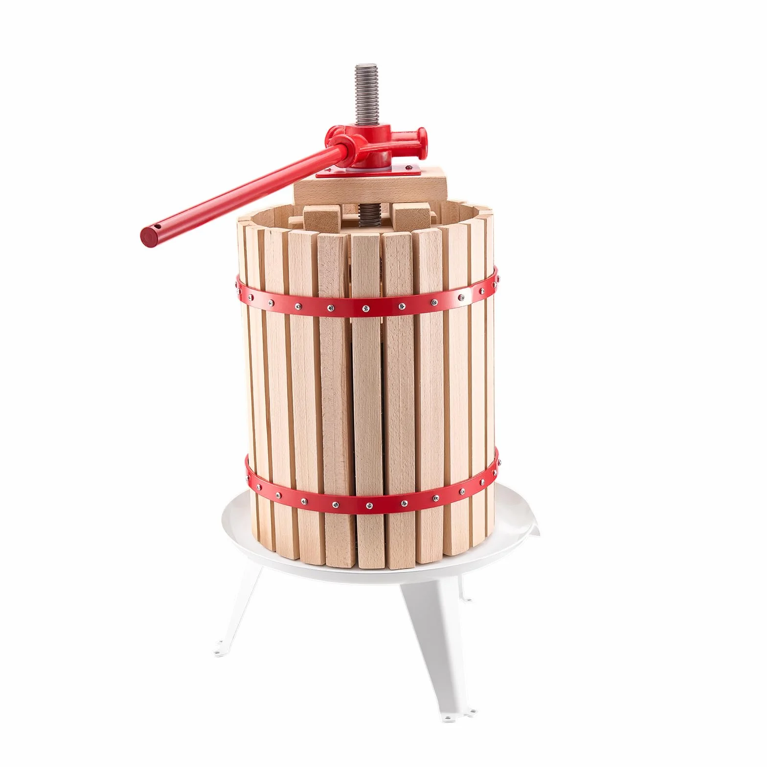 VEVOR Prensa de Vino de Frutas 18 L, Cesta de Madera Maciza con 8 Bloques, para Hacer Sidra, Manzana, Tintura, Miel, Aceite de Oliva con Mango para Cocina, Hogar, 640 x 370 x 705 mm, Vertical