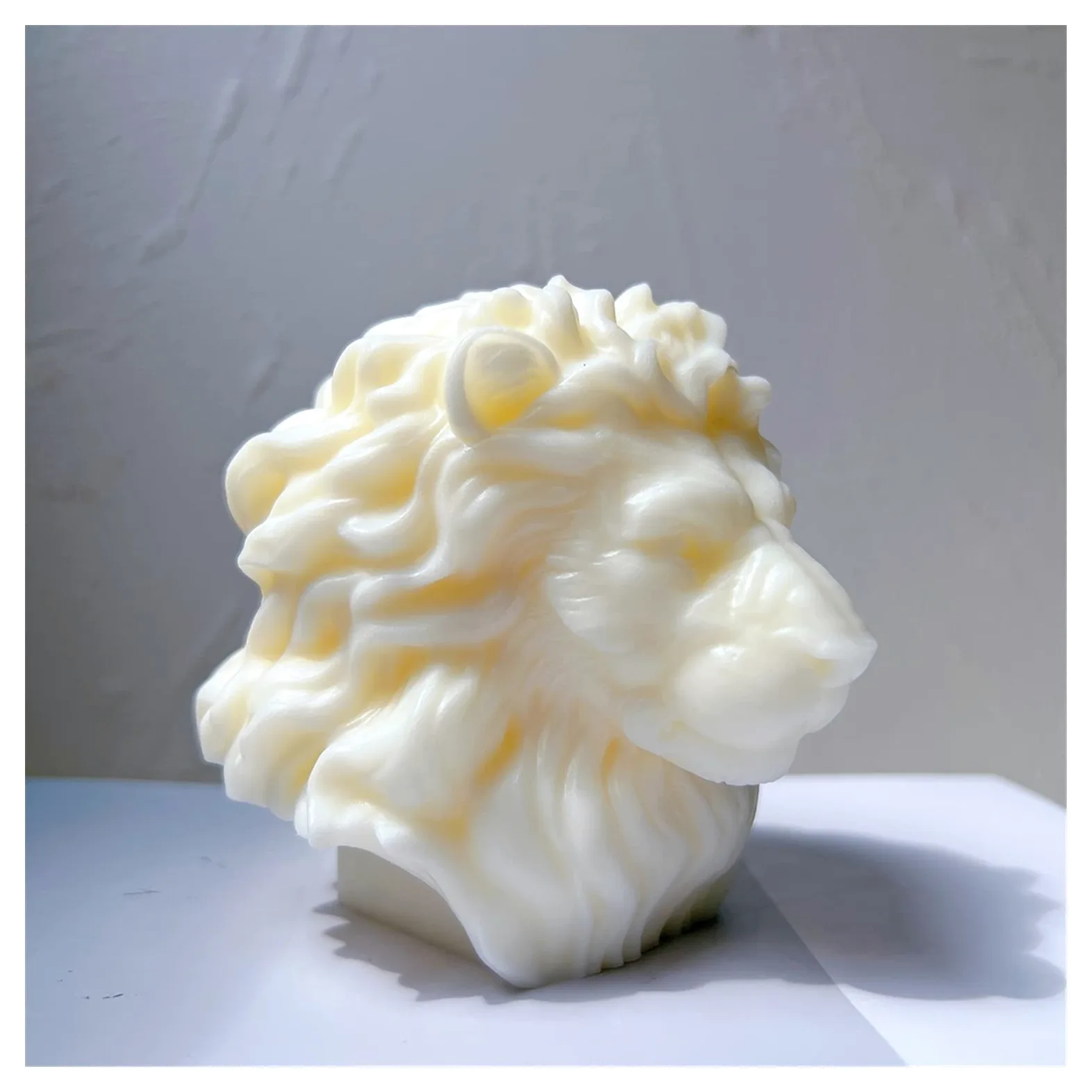 YZACK Molde de Silicona for Vela de Cabeza de león, Estatua de Animal única, moldes for Velas de Cera de Soja, Amantes de los Animales, decoración del hogar, Regalo for fundición de Resina