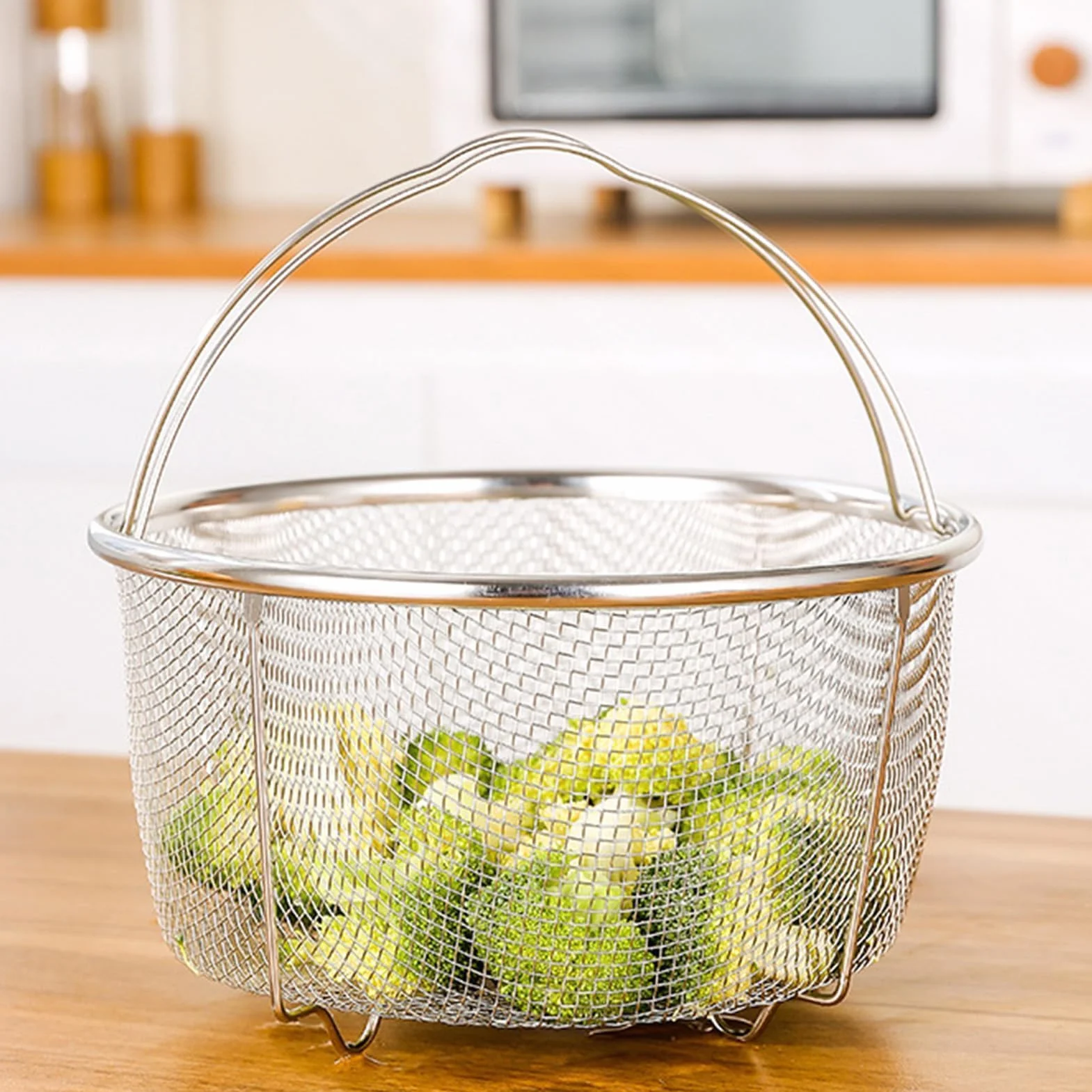 Cesta Vaporera de Acero Inoxidable, Insertos para Cocinar al Vapor, Colador y Filtro para Ollas y Freír