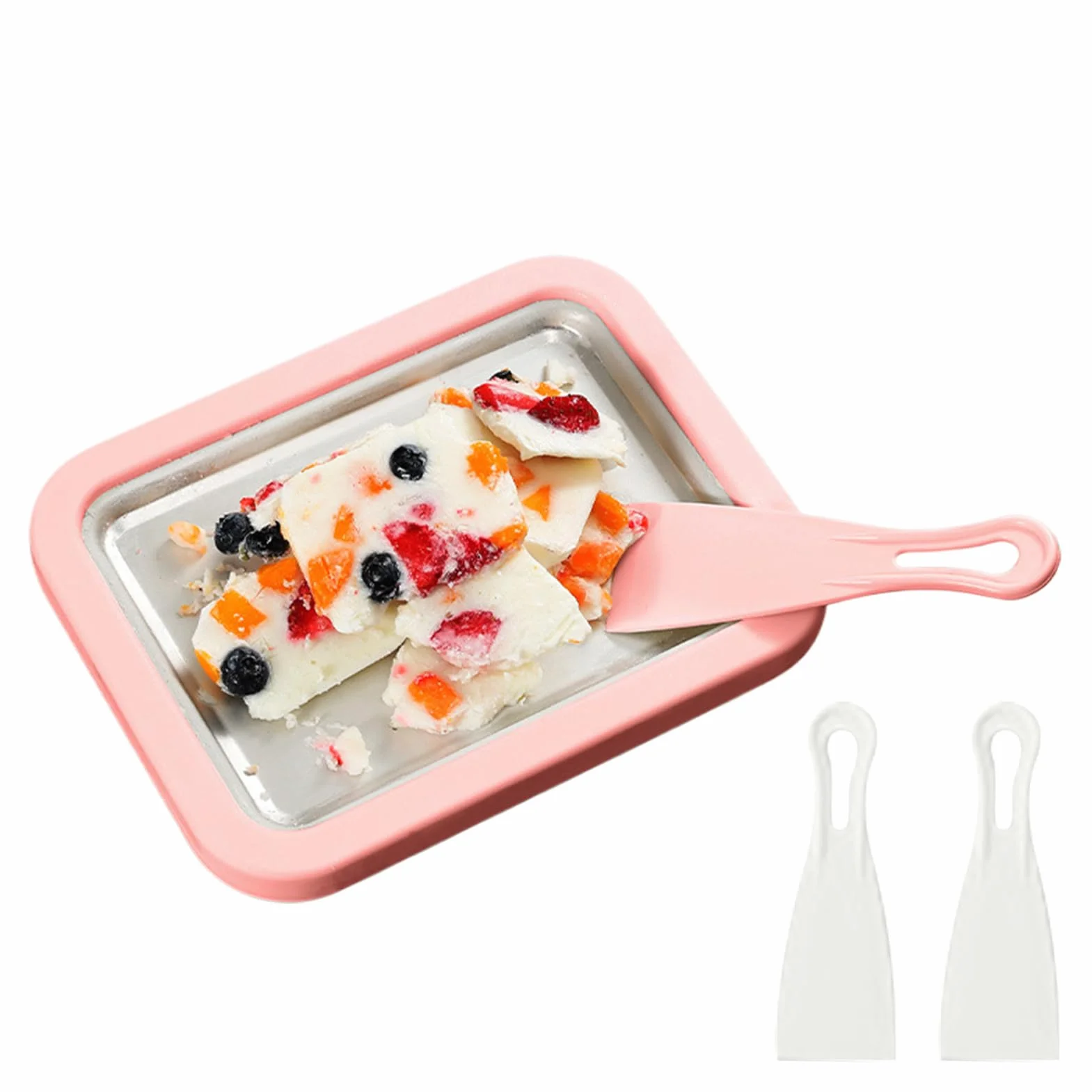 Máquina Para Hacer Enrollado,Bandeja para Rollos de Yogur - Placa Fría Instantánea Con 2 Espátulas | para Adultos Cocina Doméstica Reuniones Familiares Exterior Vacaciones Cocina