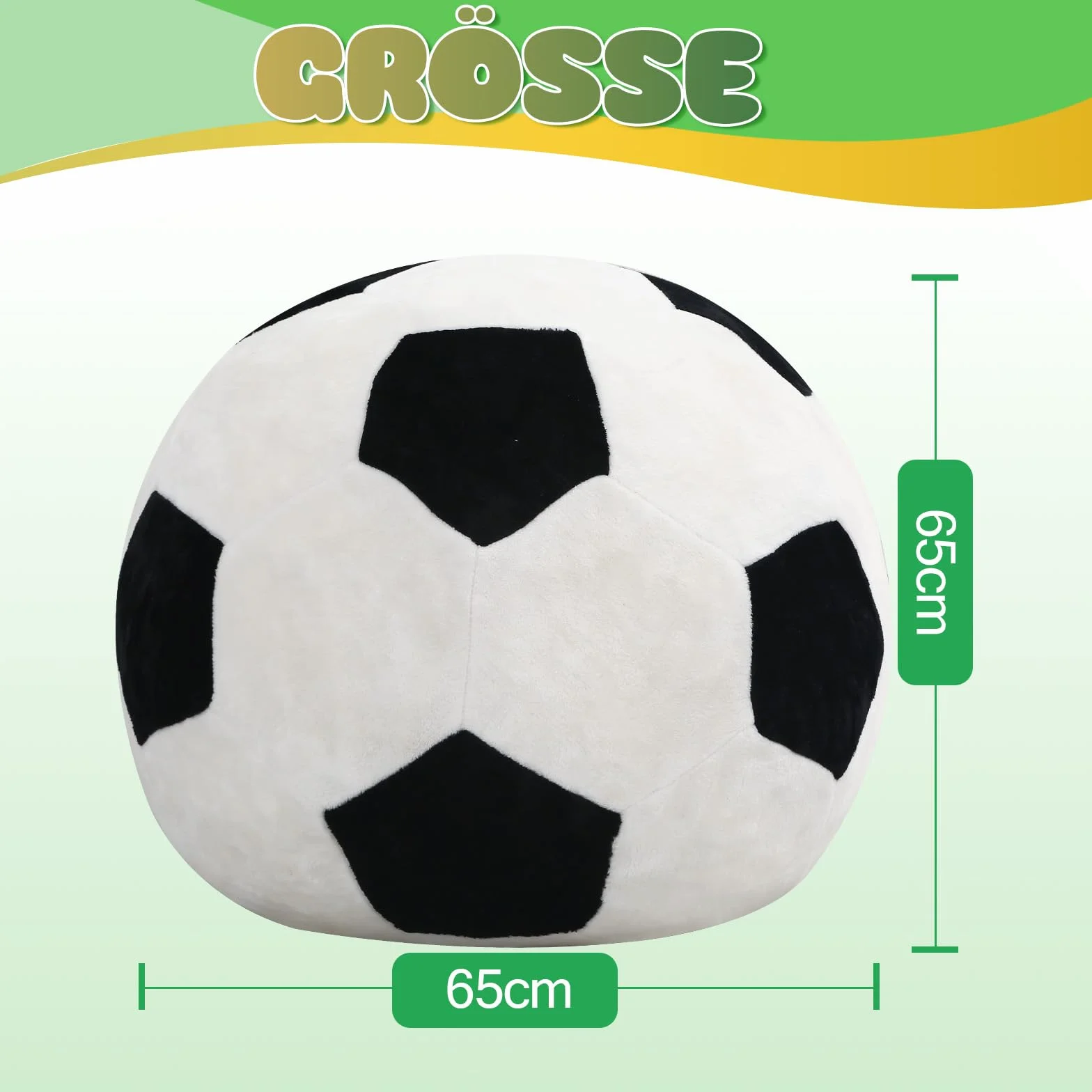 MeMoreCool Puf infantil diseño de fútbol – Suave franela Beanbag con relleno de espuma de alta densidad – Sillón acogedor para niños y niñas en el rincón de la habitación infantil y sala de juegos