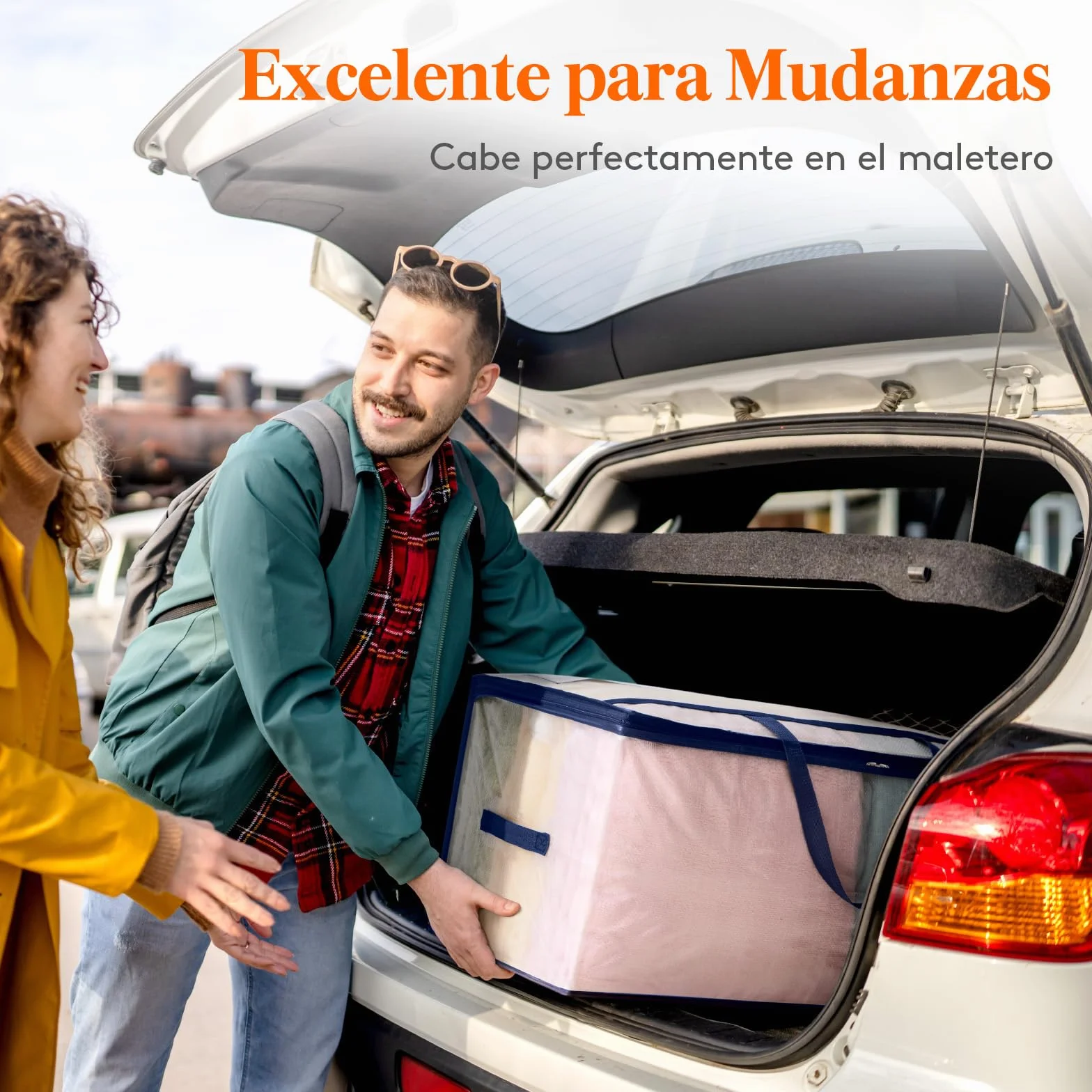 Lifewit Juego de 4 Bolsas Almacenaje Ropa 90 L, Bolsas Mudanza Grandes con Asas, Cajas Mudanza Plegables para Edredones, Mantas, Ropa, Transparente