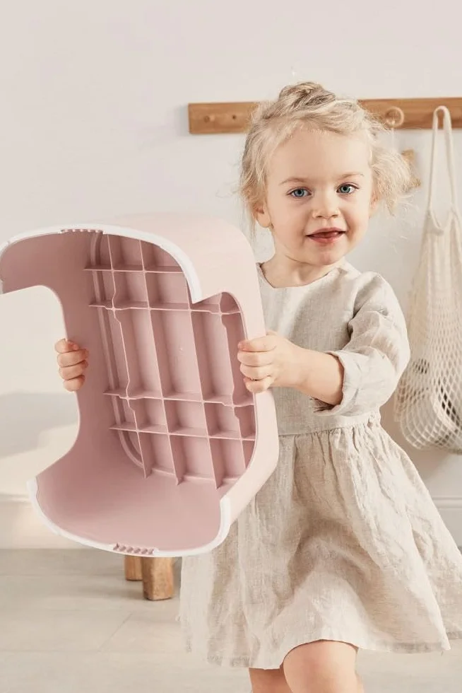 BABYBJÖRN Taburete Para Niños Rosa Pastel Blanco