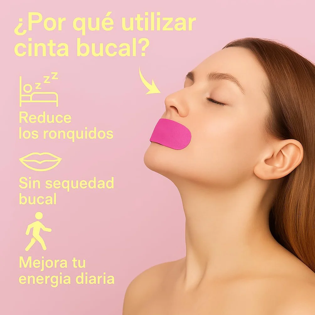 Cinta Bucal para Dormir 30 Unidades – Mouth Tape Antironquidos para Respirar por la Nariz