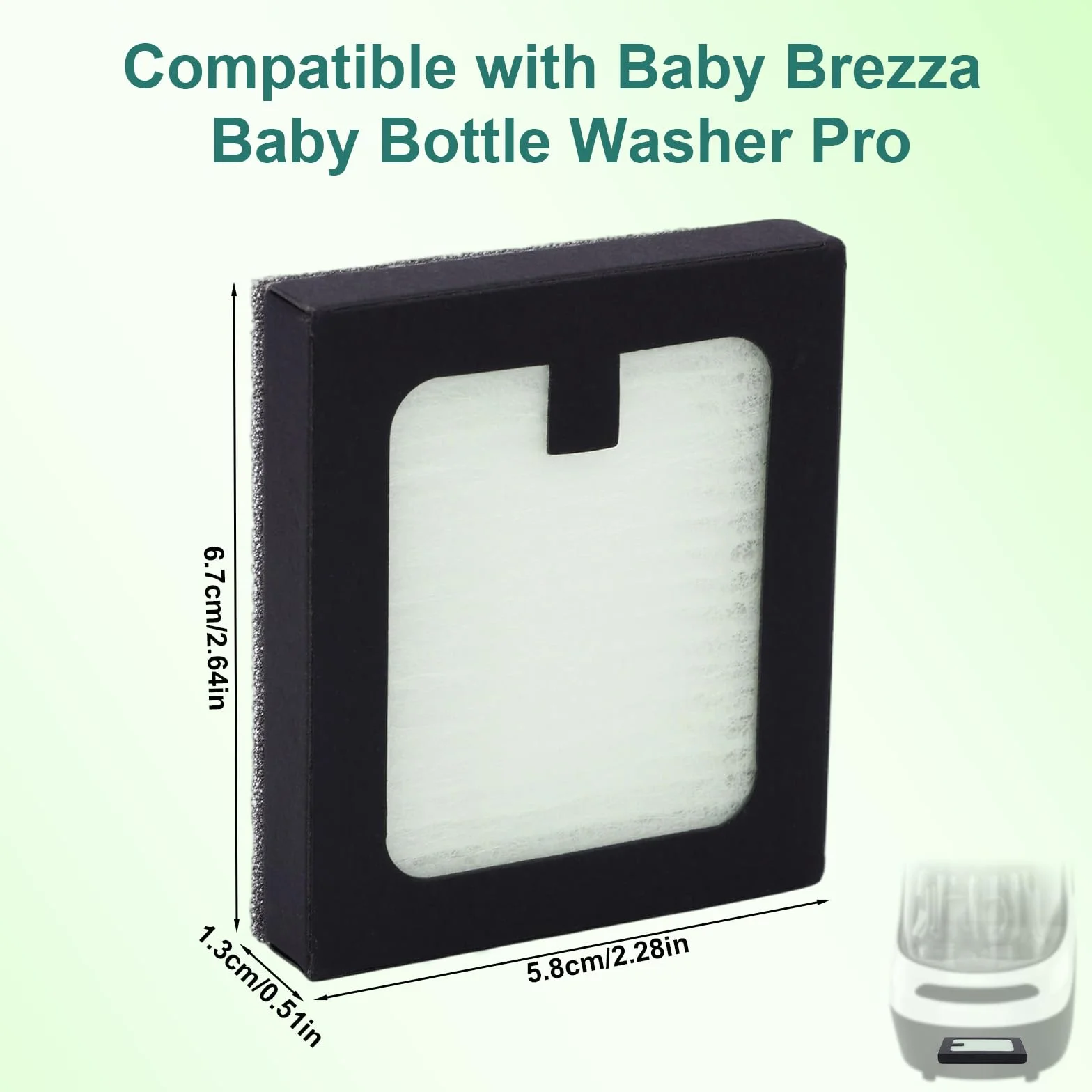 4 Unidades Filtro Repuesto Compatible con Baby Brezza Baby Bottle Washer Pro, 6,7x5,8x1,3cm PP PET Limpiador Botellas Accesorios Filtración