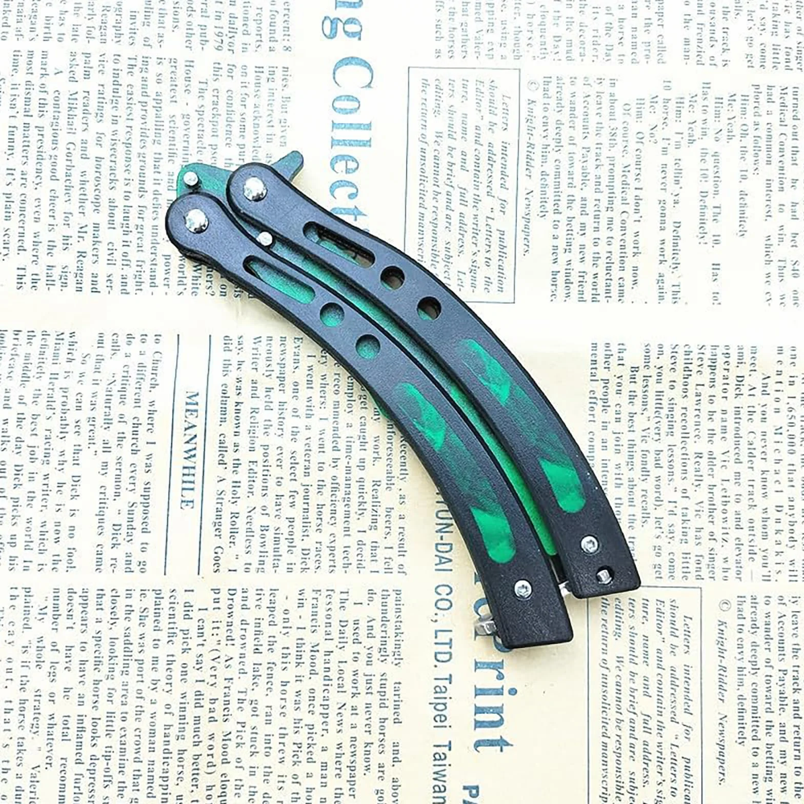 Butterfly Trainer Plegable de Acero Inoxidable Verde para Entrenamiento de Mano