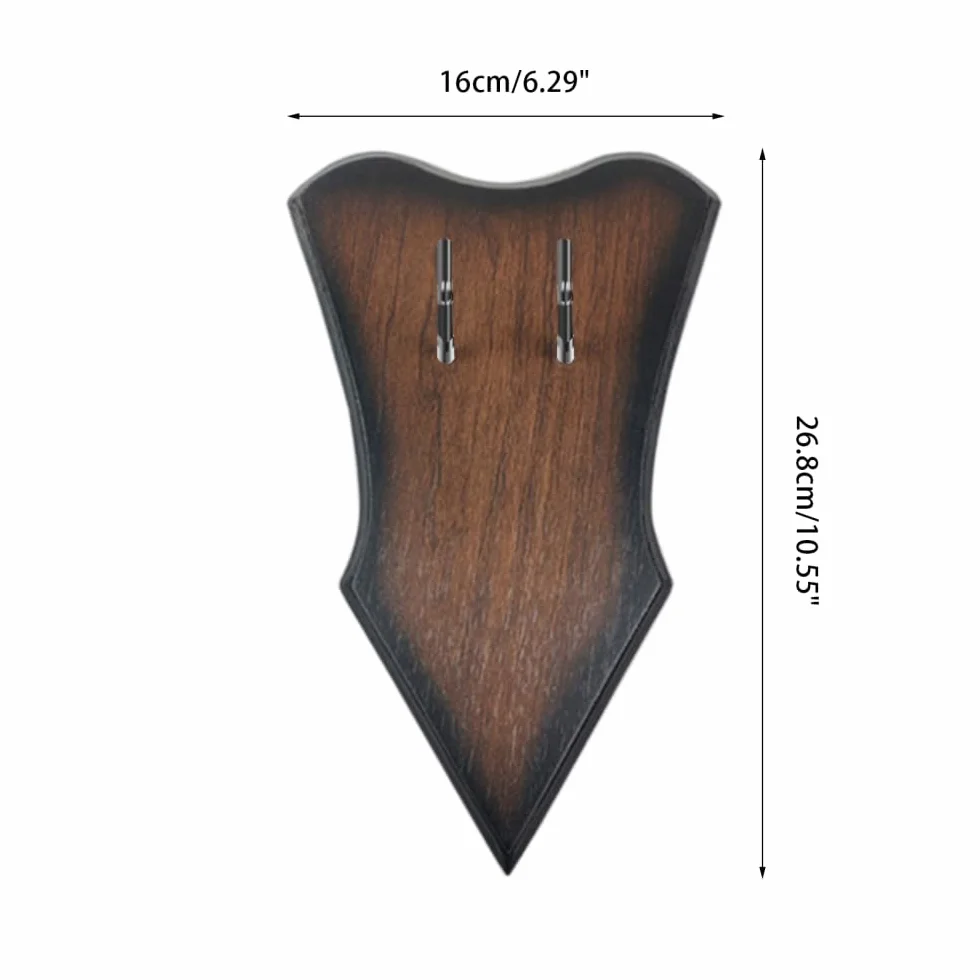 Soporte de pared de madera para espada con espacio ajustable, placa de decoración vertical con tornillos y ganchos