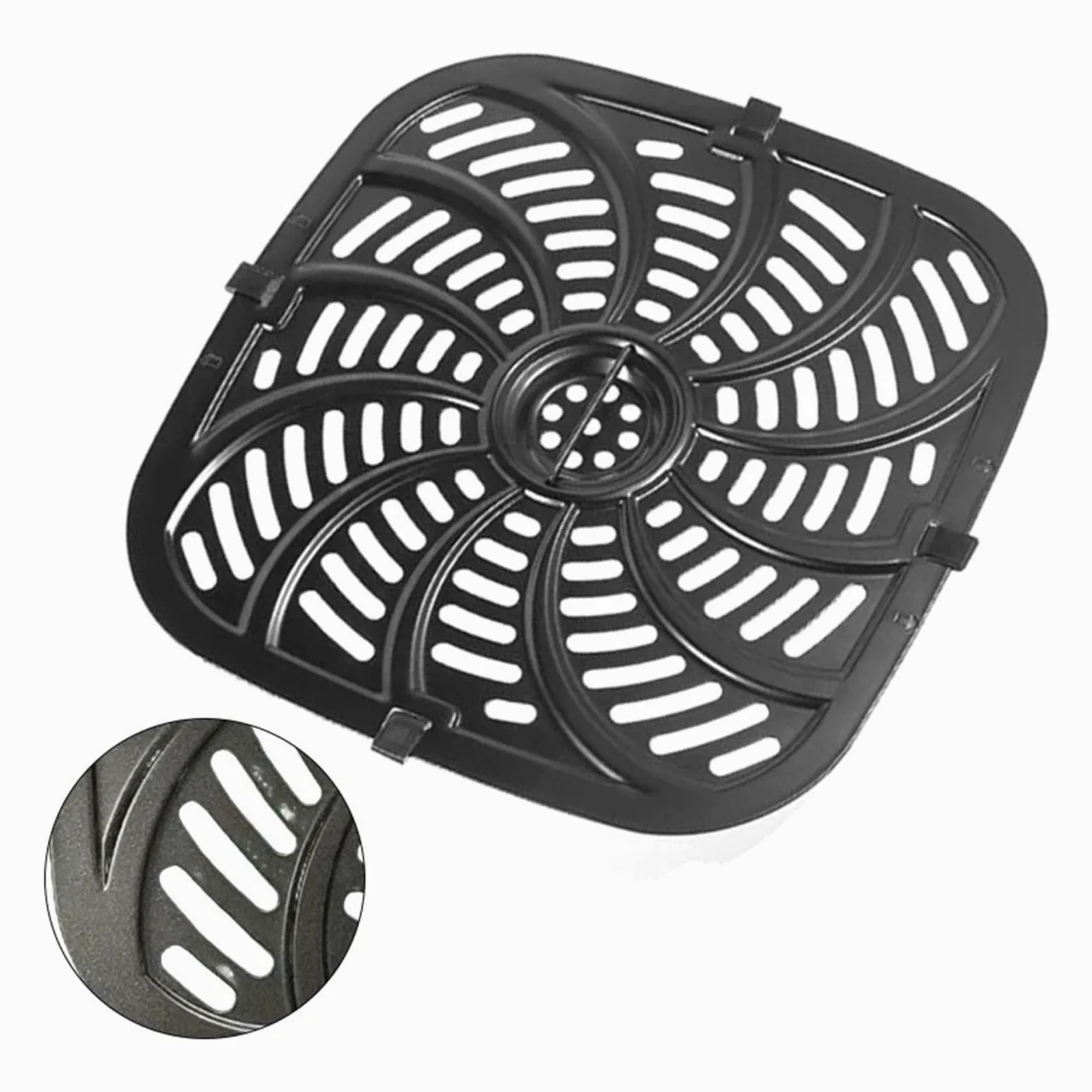 Genérico 1 Bandeja de Repuesto for freidora de Aire. | 24x25cm, protectores de esquinas, multiusos, fácil de limpiar