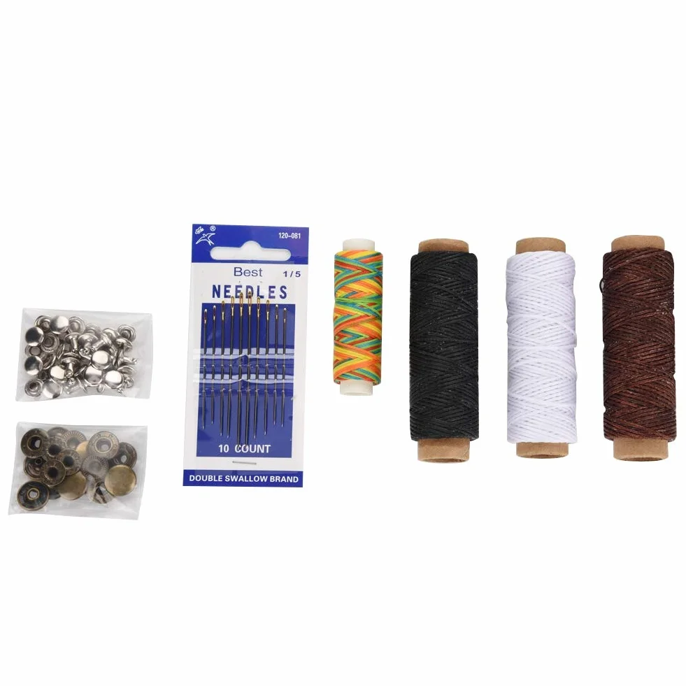 Phefop Juego de 42 Herramientas para Manualidades de Cuero, Kit de Peletería, Herramientas de Costura de Cuero con 42 Manuales para Coser Tela de y Lienzo