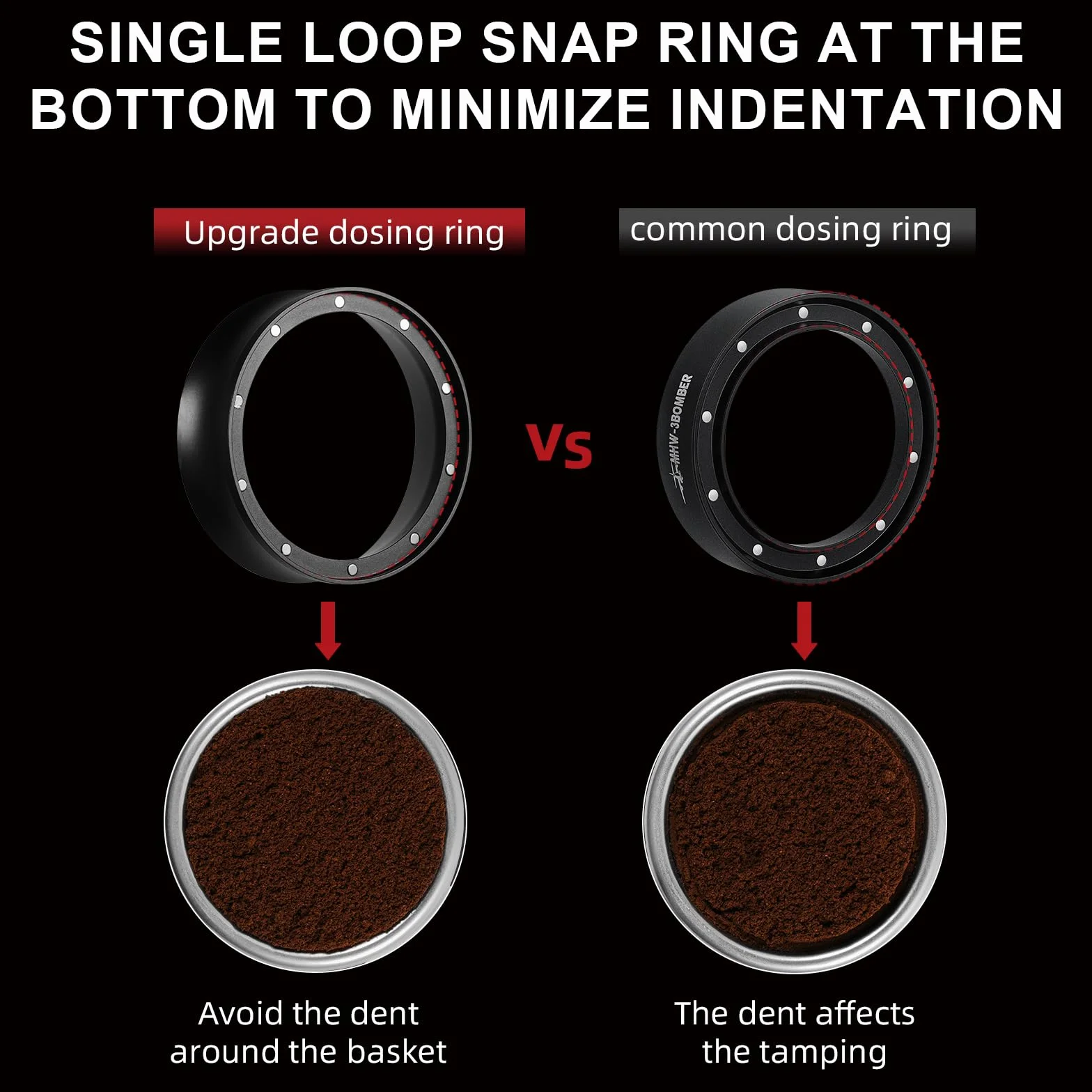MHW-3BOMBER Embudo Dosificador Espresso de 58mm con Imán para Portafiltros Trípode de Barista Compatible con Portafiltros de 58MM DR5546B-OS
