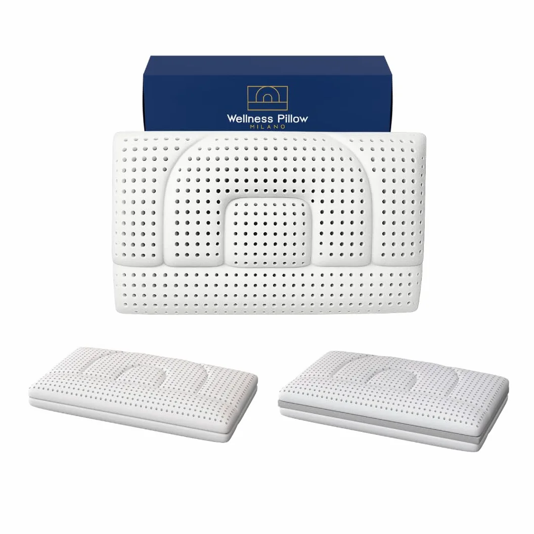 Almohada cervical de espuma viscoelástica – Almohada ortopédica patentada con dos alturas – Alivio del dolor de cuello – Transpirable, antiacaros, hipoalergénica, antirronquidos (Baja - 12 Cm) | Cojín ergonómico transpirable (70 x 40 cm) | Disponible en a