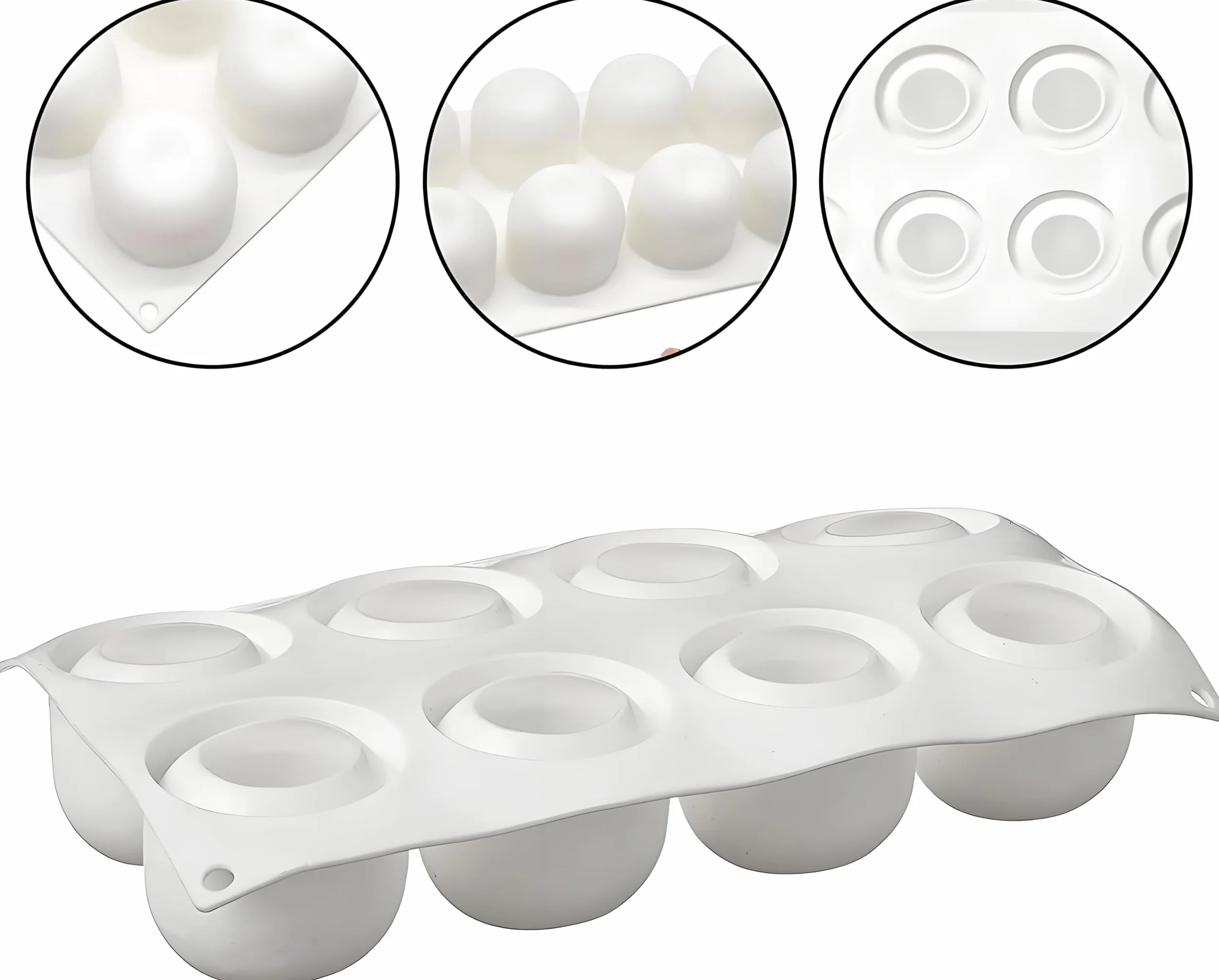 Molde de silicona 3D para tartas de manzana con 8 huecos, para hacer bombas de chocolate caliente, tartas, gelatina, mouss