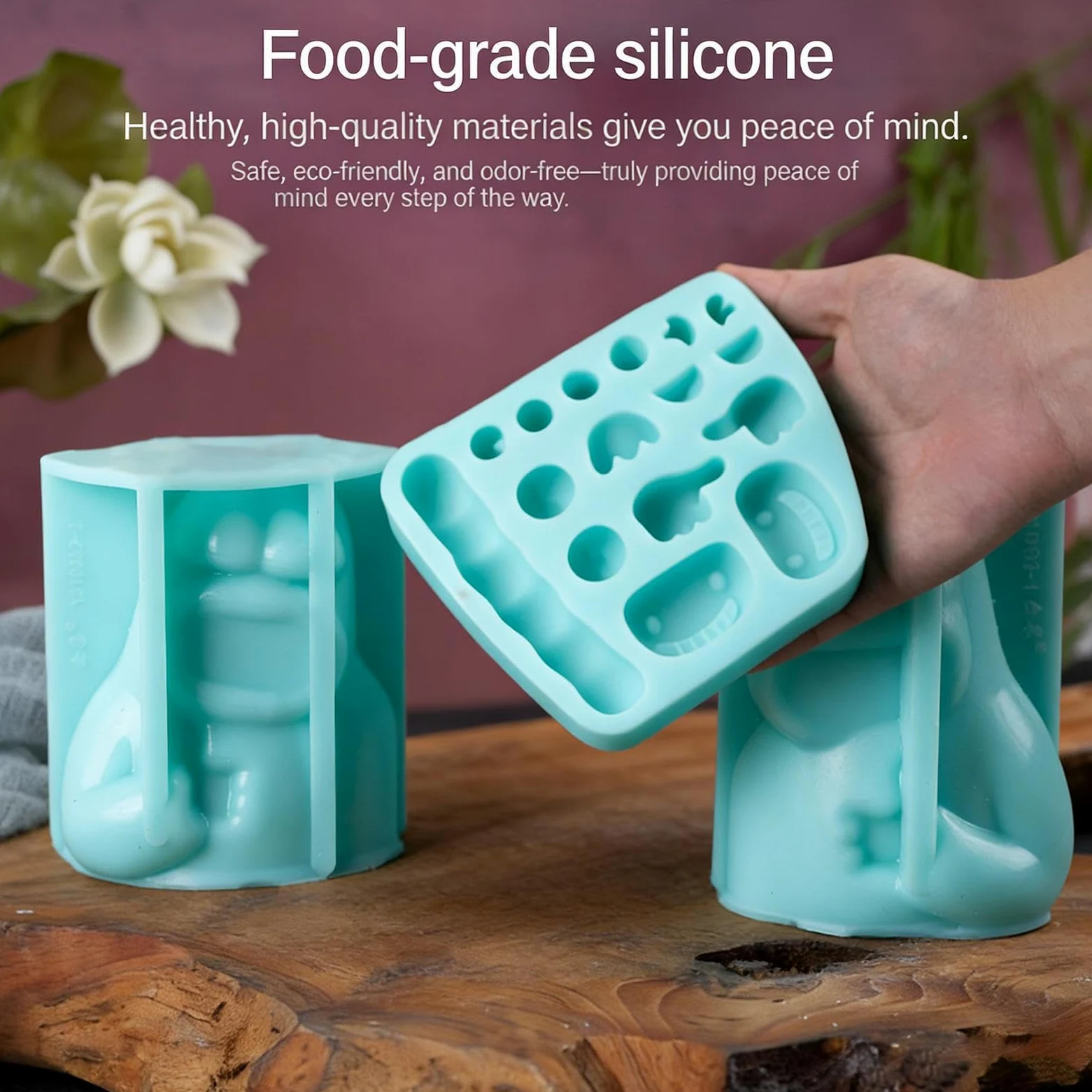 Moldes de Chocolate Antiadherentes Alimentario DIY | Moldes Seguros con Formas de Animales para Pasteles, Gelatinas, Postres, Manualidades, Decoración del Hogar, Cocina,