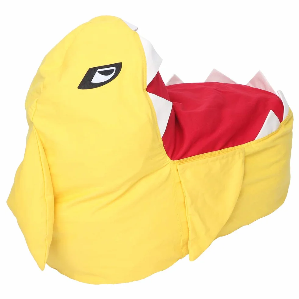 Silla de bolsa de frijol de almacenamiento de animales de felpa, sofá organizador de juguetes de peluche suave para niños adultos de talla grande 31,5 x 31,5 x 19,69 pulgadas (sin relleno) (amarillo)