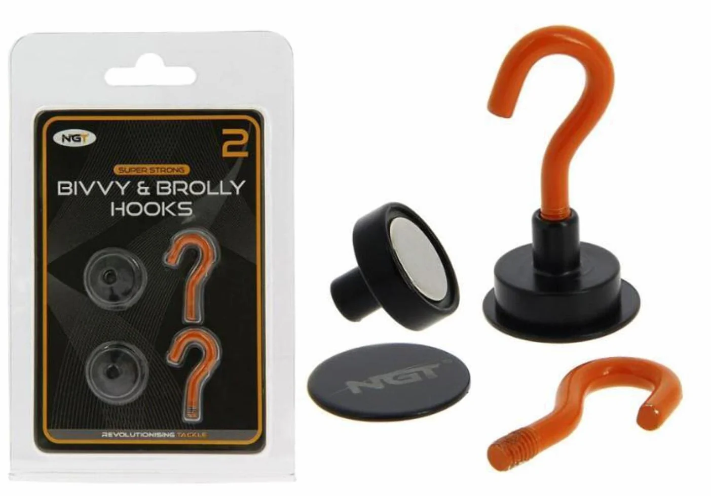 Ganchos magnéticos BIVVY con Placa de Apoyo para Pesca de Carpa, Paquete de 2