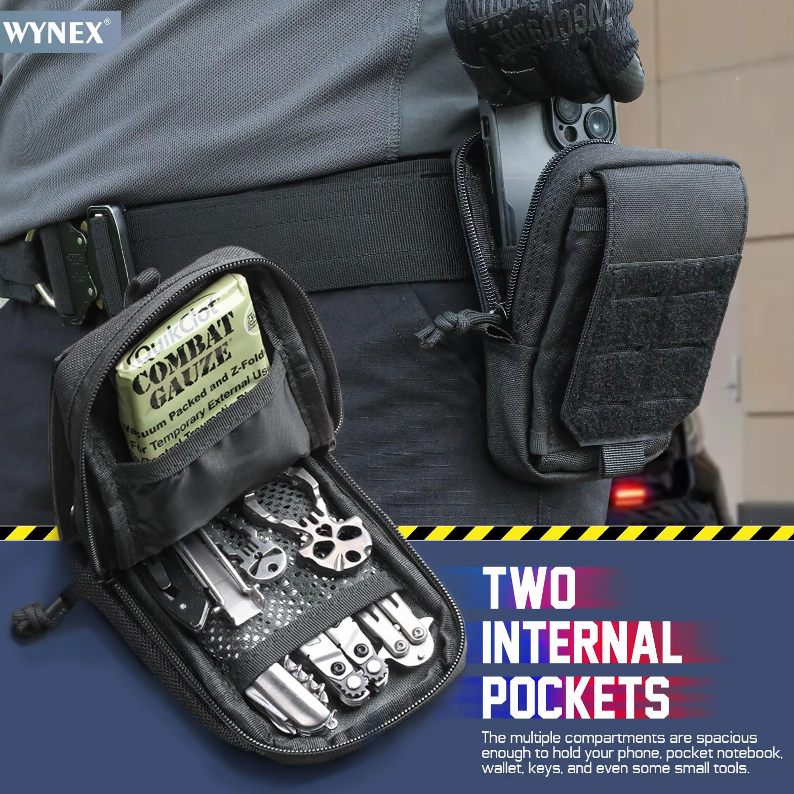 WYNEX Bolsa táctica EDC Molle Utility Pouches Organizer Phone Holder Waist Pack