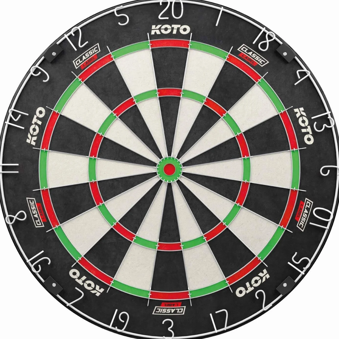 KOTO King Classic Edition Dartboard, Official Tournament Size, Fine Wiring, Red Number Ring, Sisal