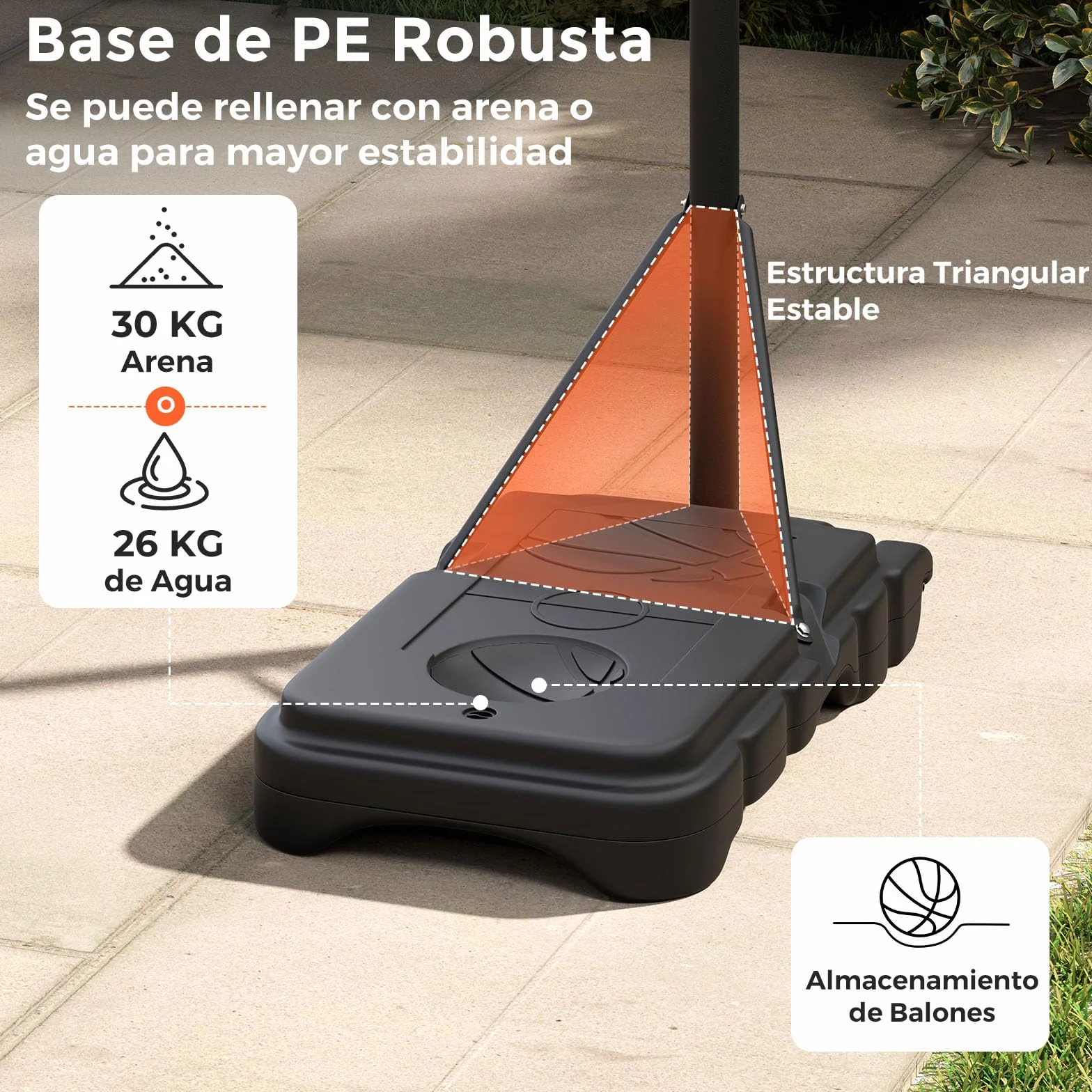 COSTWAY Canasta de Baloncesto Infantil Altura Ajustable 100-212 cm Base Rellenable Ruedas Portátil Interior Exterior