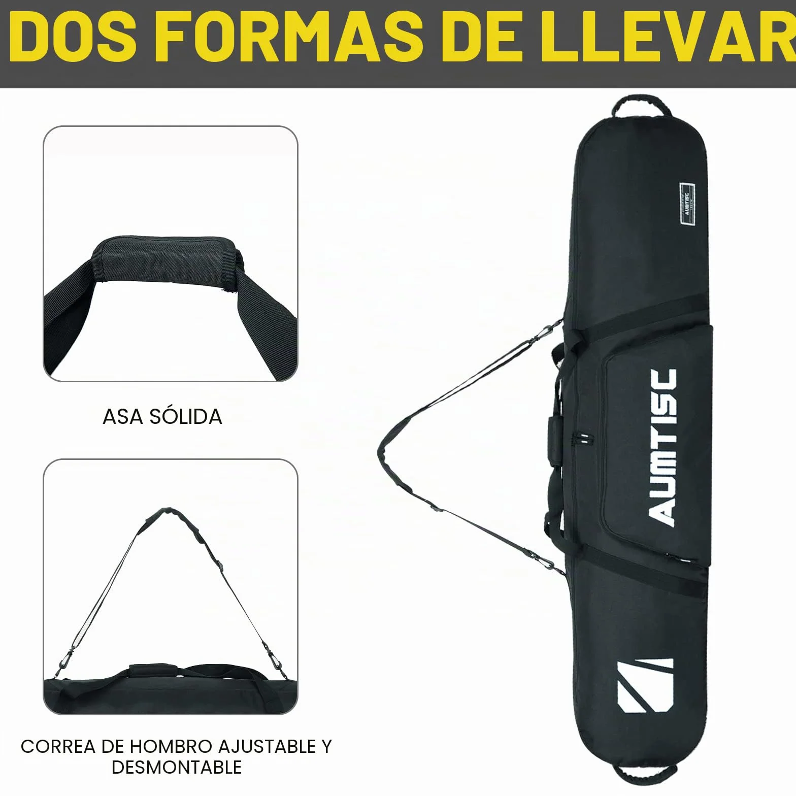 AUMTISC Bolsa de Snowboard Acolchada para Viaje Largo