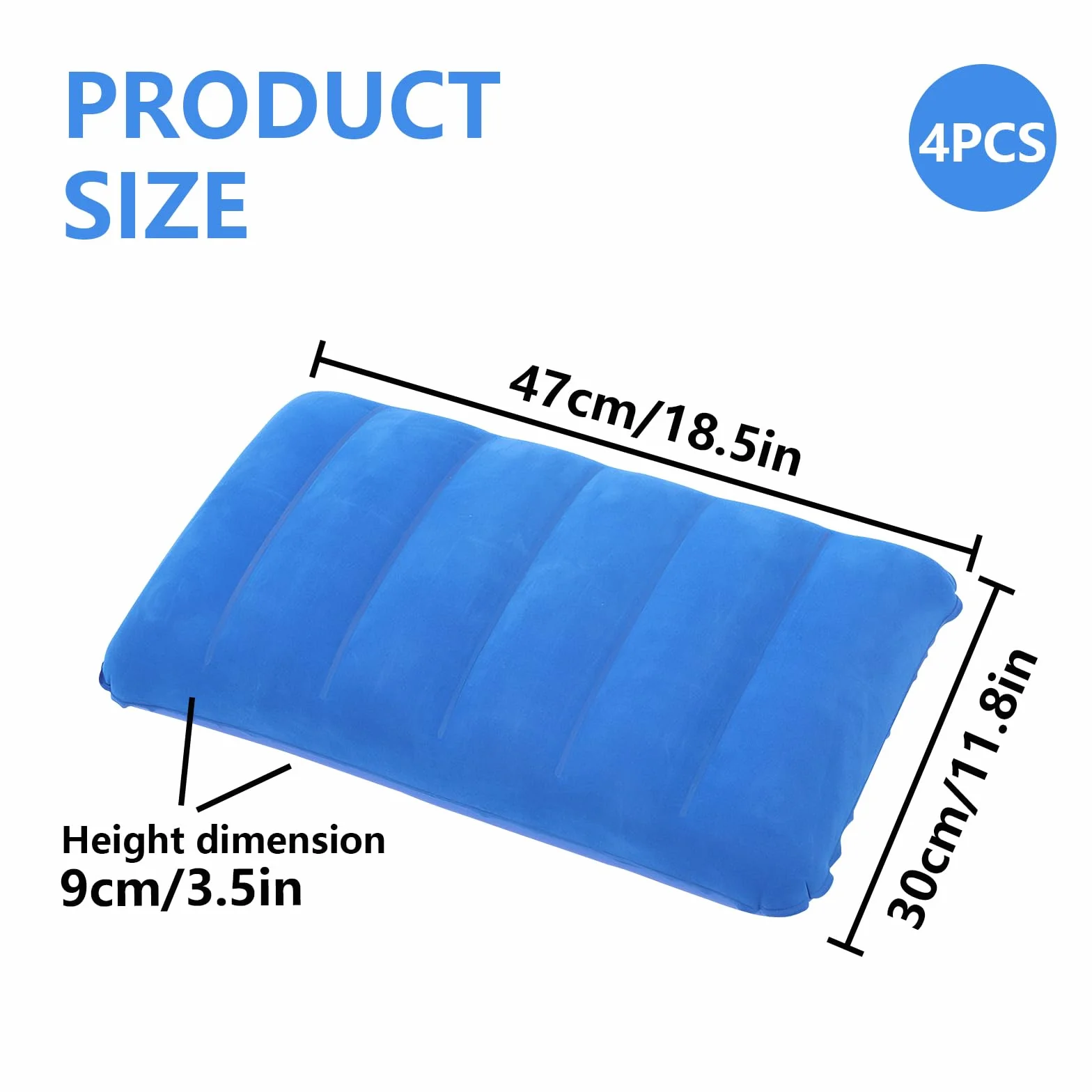 Almohada Hinchable 30x47cm Impermeable Juego de 4 para Viaje Playa