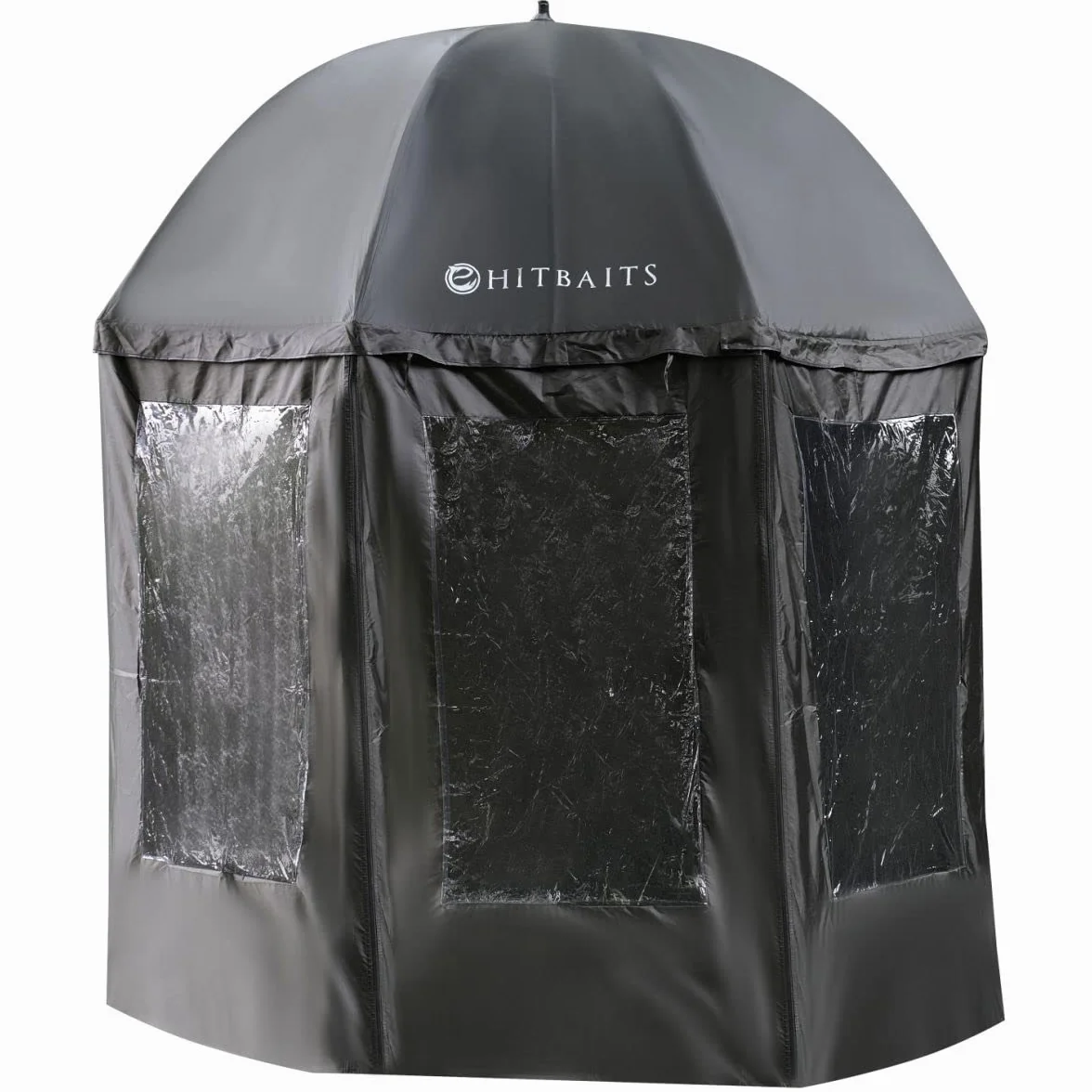 Paraguas de pesca impermeable 240 cm, Negro