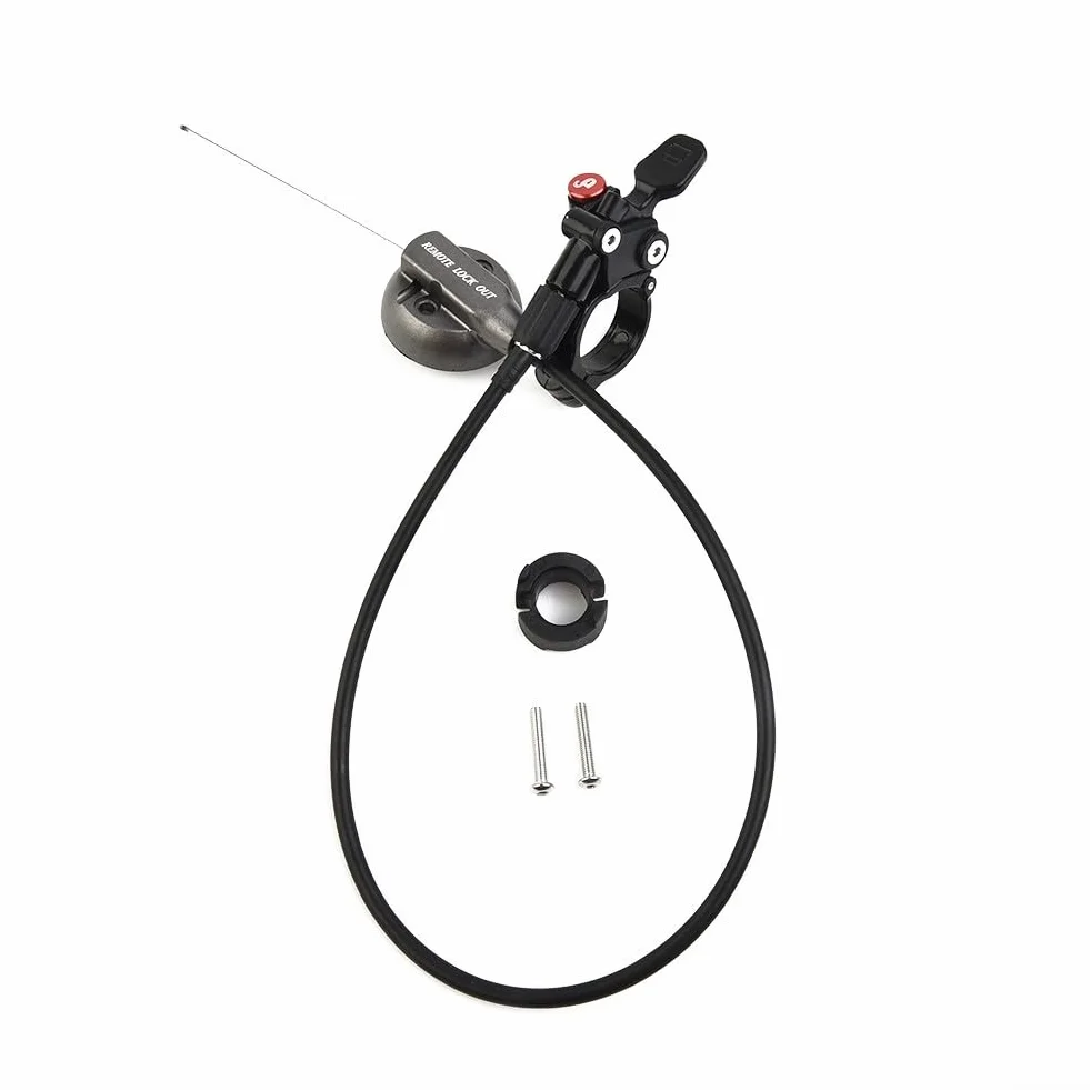 Palanca de interruptor de bloqueo remoto de horquilla de bicicleta de aleación de aluminio compatible con horquillas de suspensión RAIDON, XCM y NCX, se adapta a manillares de 22.2 mm, color negro