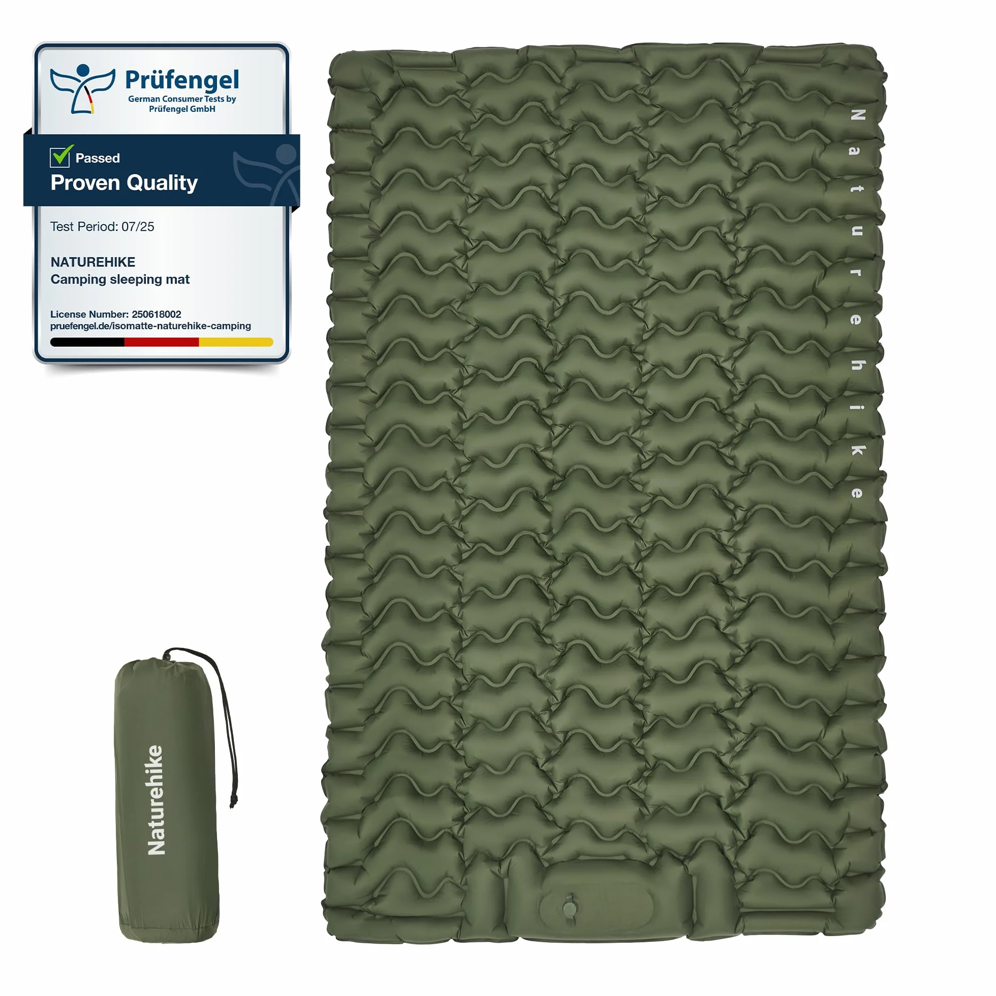 Naturehike Colchoneta inflable ultraligera para camping con almohada y bomba integrada