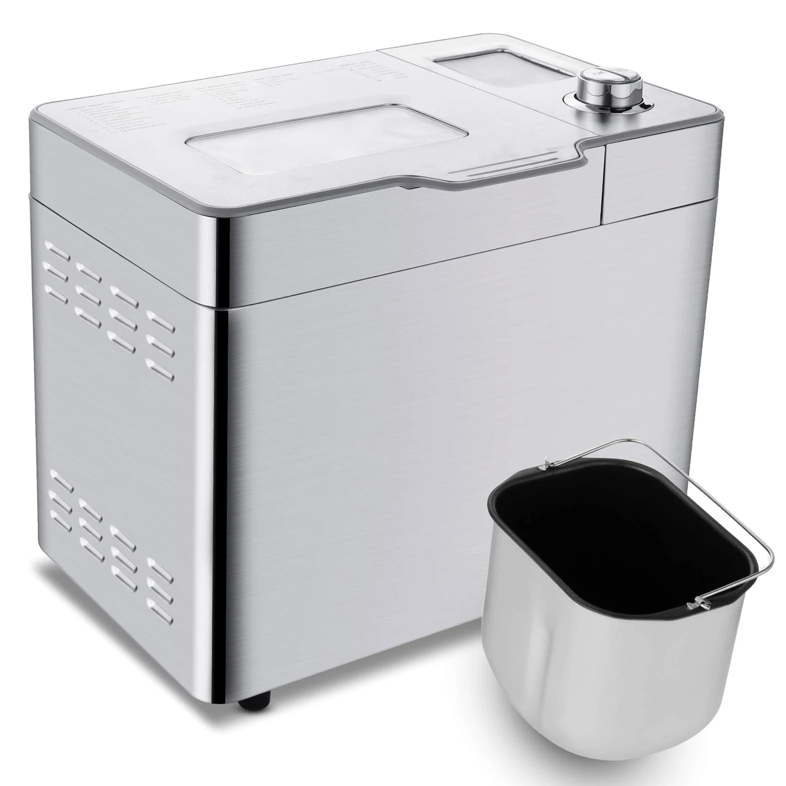 Panificadora Automática, Panificadora automática de 550 W, 25 programas de horneado, LCD, Máquina Programable para Hacer Pan, 13H Temporizador de Citas, para Panes, sin Gluten, Bizcochos