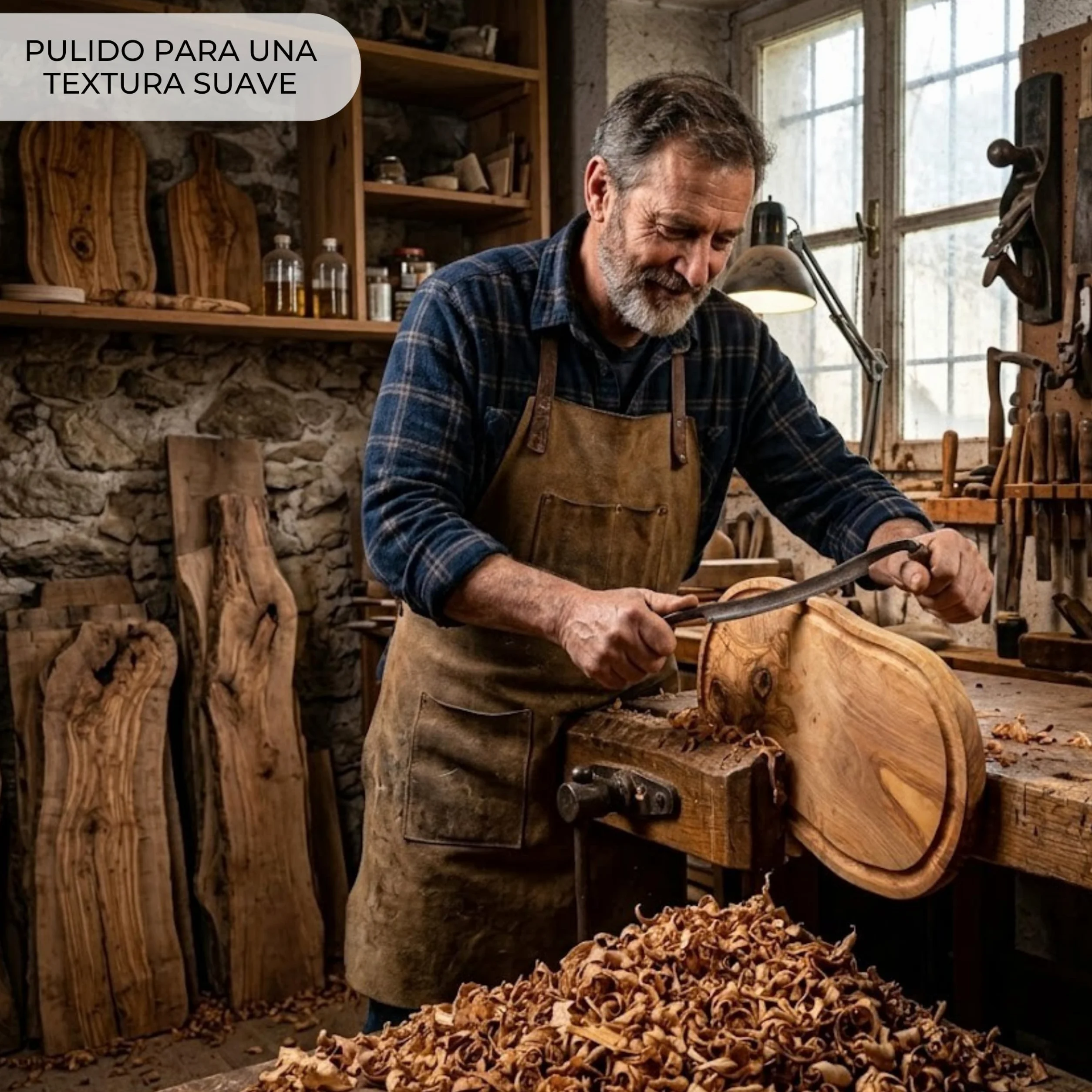 Erreke Tabla de Madera de Olivo Natural con Ranura, 43 x 21 cm, Uso Diario | Tabla Madera Cocina. Reversible con Canal para Jugos. Servir y Picar Carne Quesos. Estilo Mediterráneo. Para Cocina y Mesa