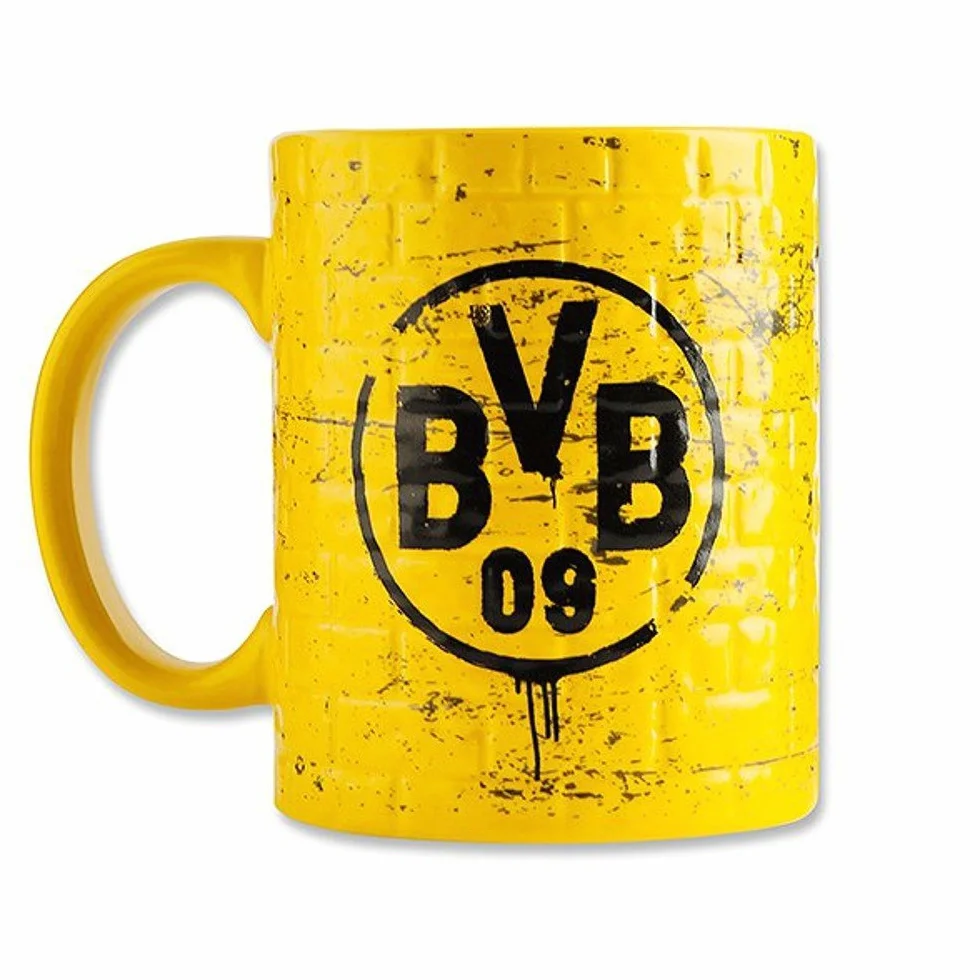 Borussia Dortmund BVB 09 Taza con dibujo de pared amarilla