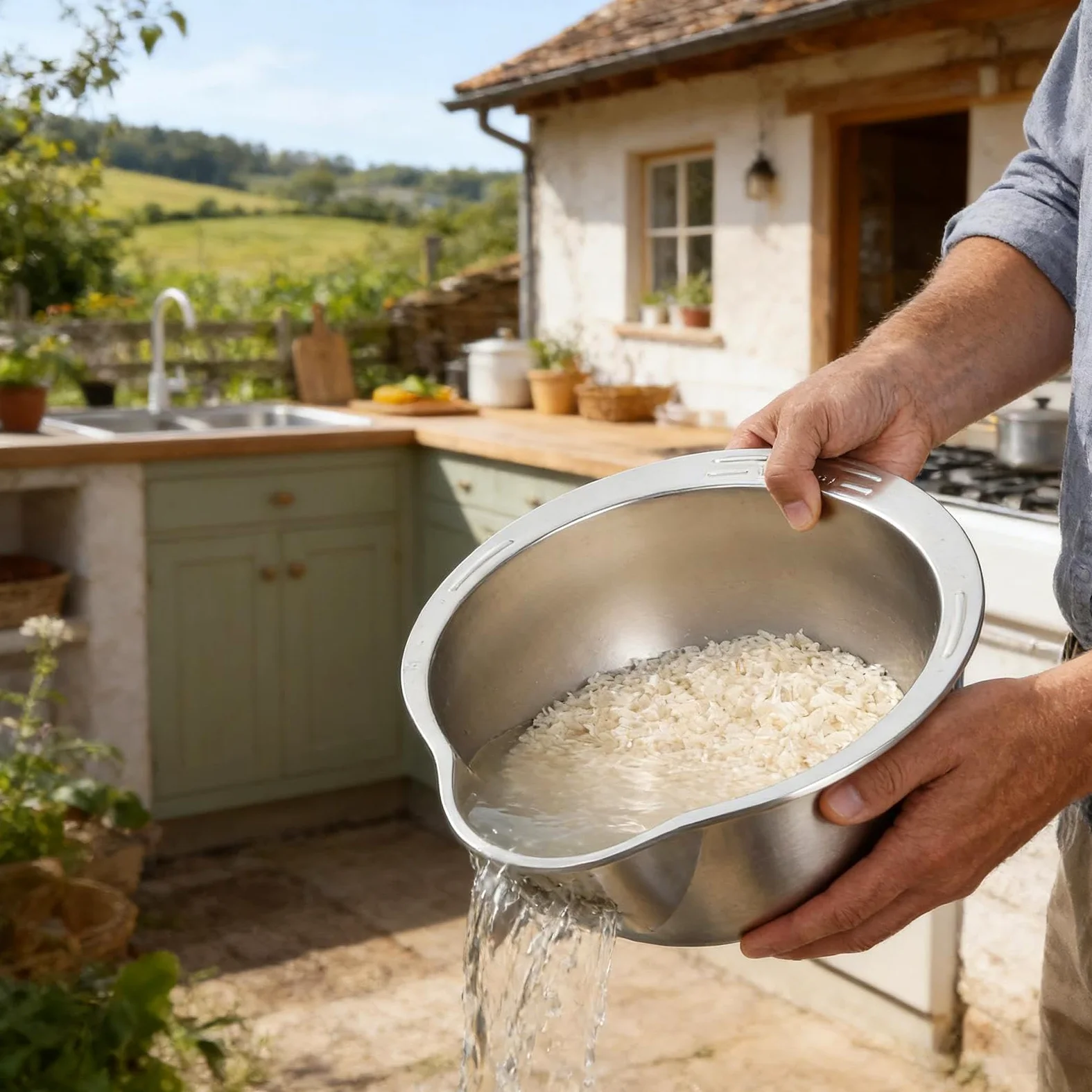 Cuenco Colador para Lavar Arroz Rallador y Set de Lavado | Colador de Acero Inoxidable para Arroz para Cocina Restaurante Verduras Frutas Jengibre Cebolleta
