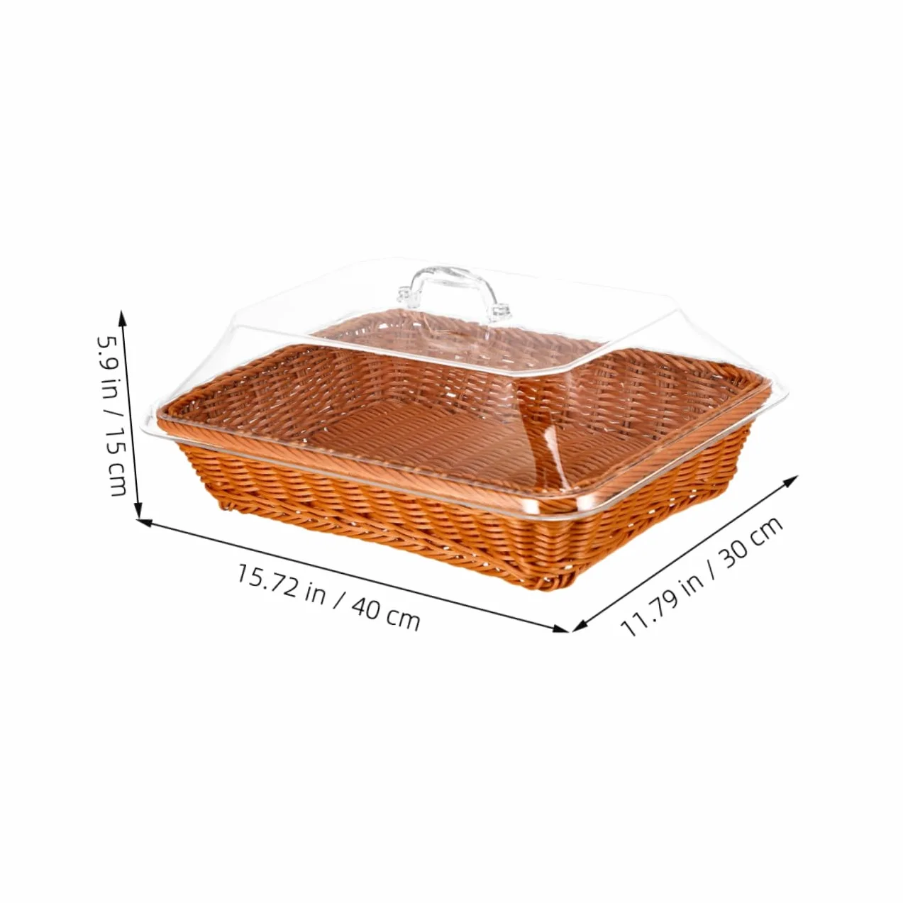 Cesta de Almacenamiento de Ratán Tejida Mano con Tapa Cesta Multifuncional para Pan y Frutas Organizador para Cocina Comedor y Picnic Color Marrón