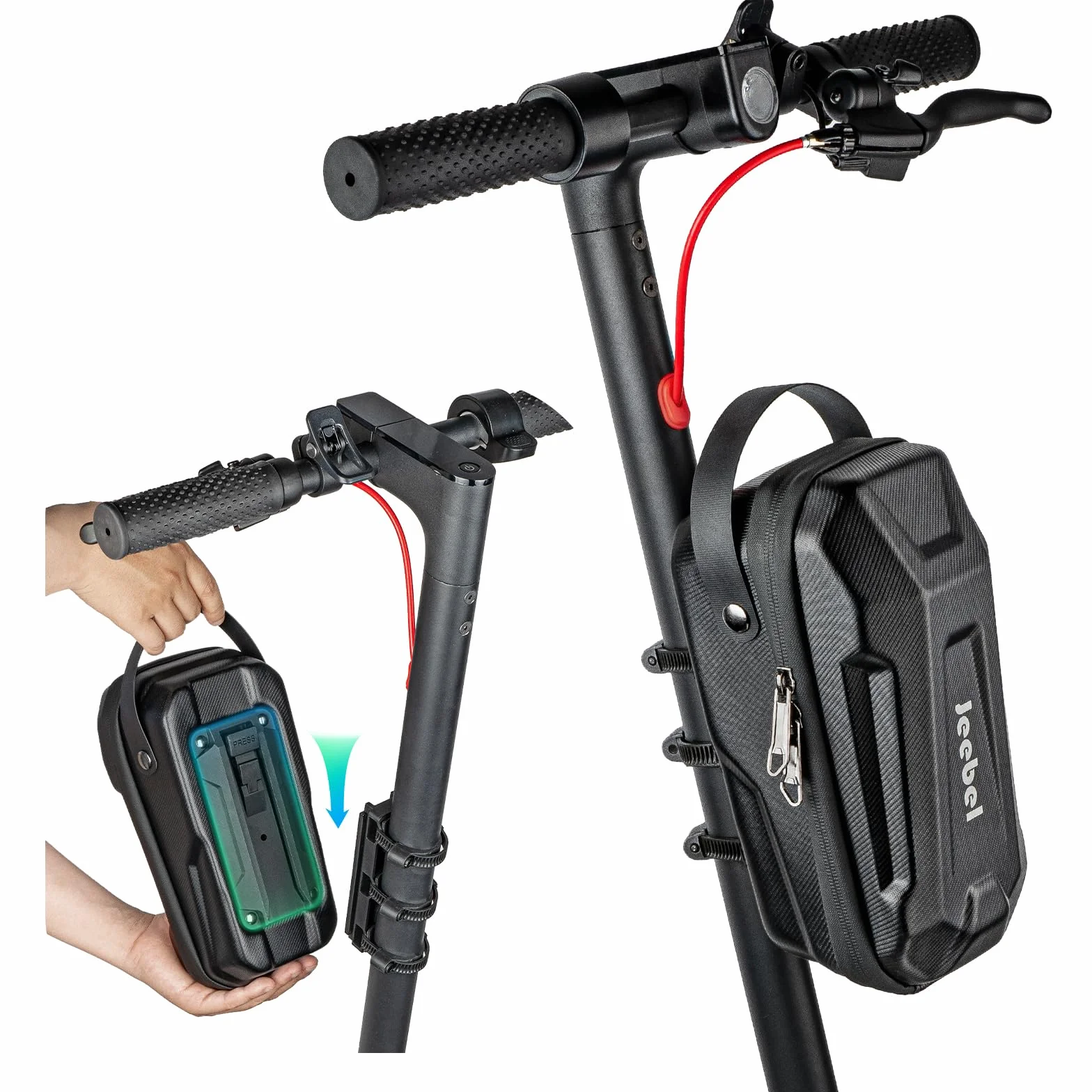 Bolsa para Patinete Eléctrico 3/4/5L Impermeable de Gran Capacidad con Soporte Fijación Rápido - Estuche Frontal Universal EVA para Xiaomi, Sedway, Ninebot (2,8 L)