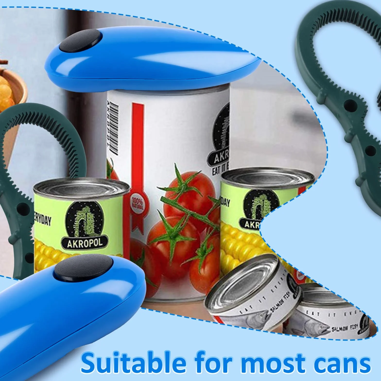 Abrelatas Automático Electrónico, Abrelatas Inalámbrico, Abrelatas de Cocina, Abrelatas One-touch, Bordes Son ordenados y Lisos, para Mayores, Cocineros, Artritis