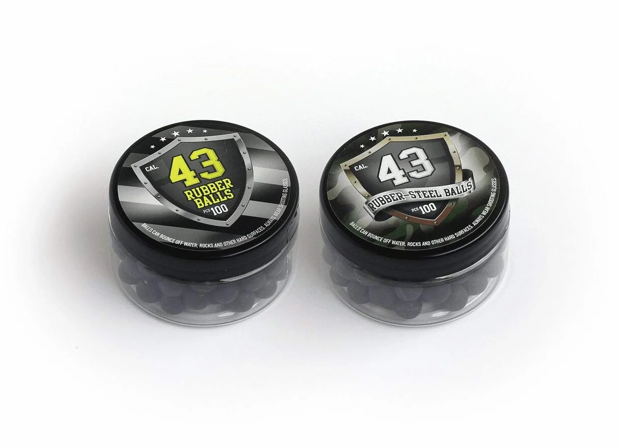 T4E RAM 43 Cal. Hard Rubber Paintballs Reballs for SSR 100 & M2 TMP1