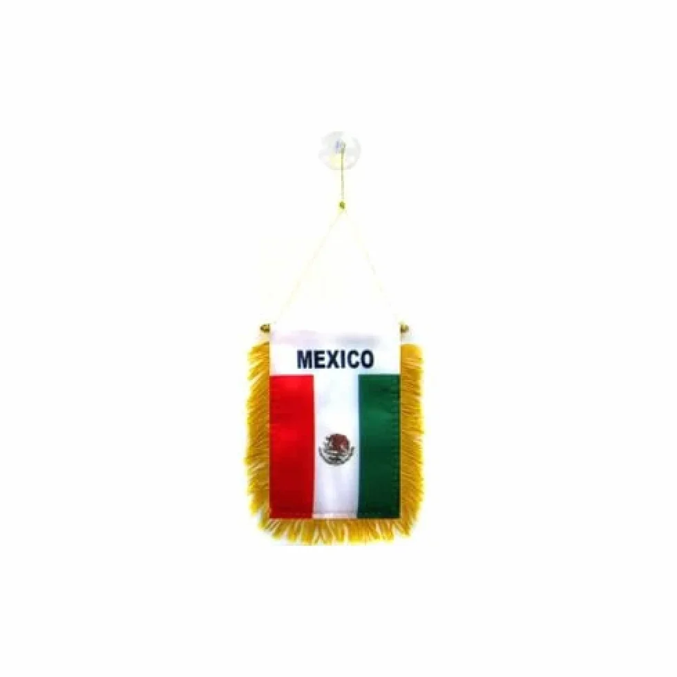 AZ FLAG Banderin de México 15x10cm con Ventosa - Banderina Mexicana 10x15 cm para Coche
