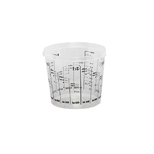 Taza graduada de plástico para uso profesional, conservación de pinturas, líquidos, carrocería, 50 tazas de 1,4 l