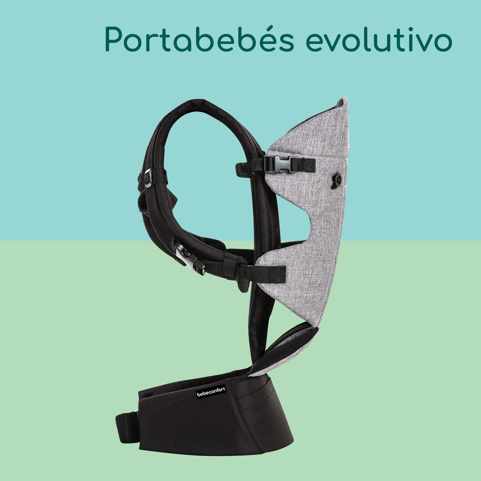 Bebeconfort Go4 Portabebés Ergonómico 4 posiciones, desde nacimiento hasta 15kg, Gris oscuro