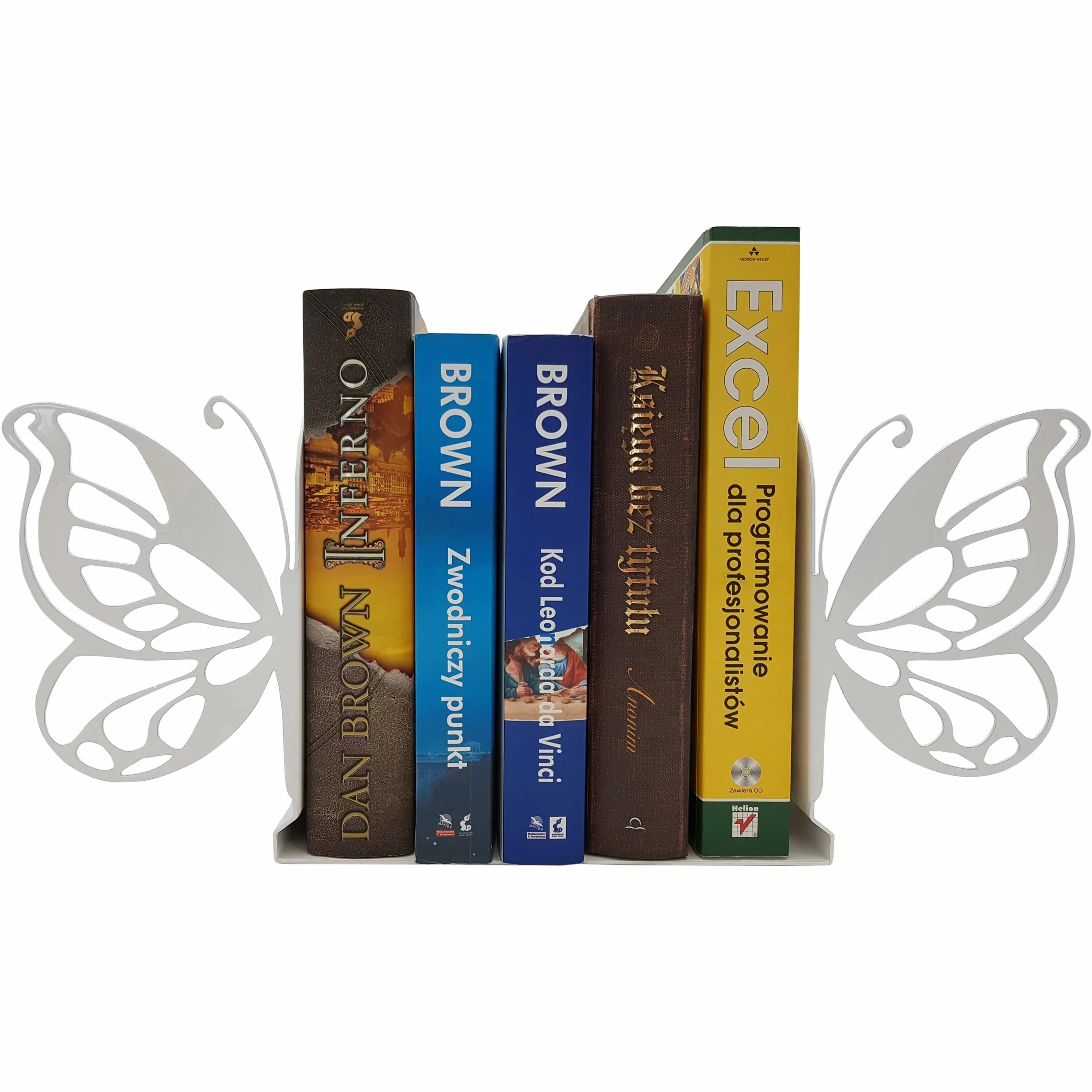 Sujetalibros Sujeta Libros Mariposa de Acero Pintura en Polvo Blanco Regalo para Lectores