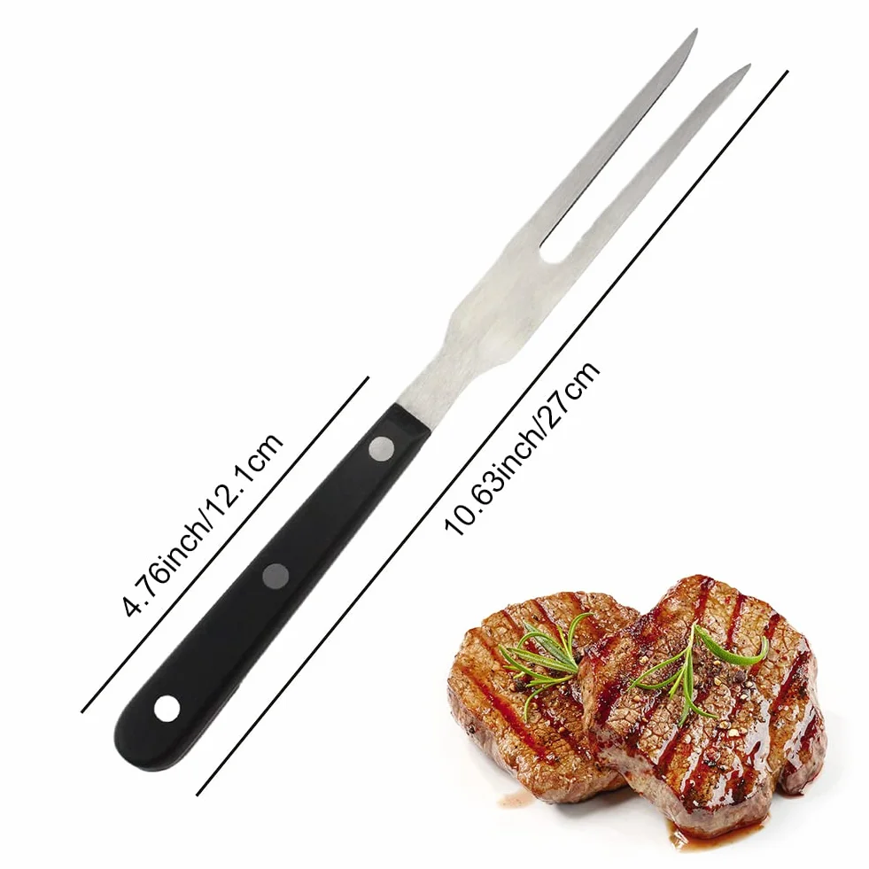 Tenedor de Trinchar de Acero Inoxidable Con Mango Largo - Para Carne, Barbacoa, Parrilla, Cerdo, Pollo, Ternera, Pavo, Asado y Cena