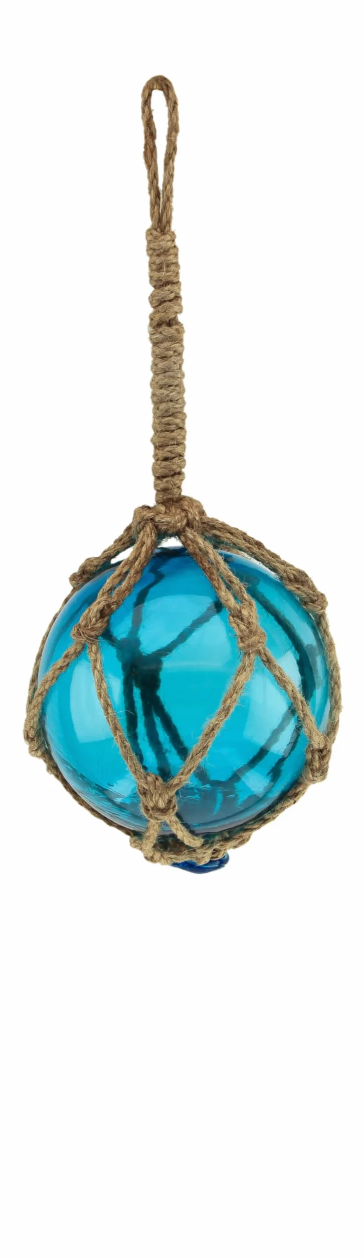 Bola de pescador decoración marítima cristal rocío 10 cm azul mar