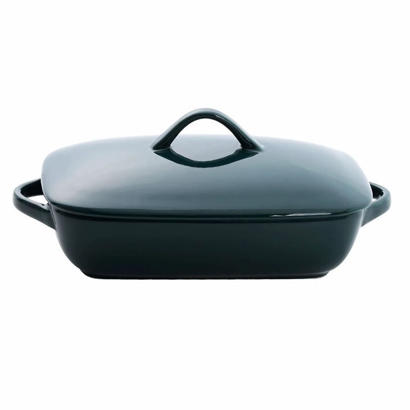 Fuente para Hornear Plato de embarcadero Rectangular con Tapa, Plato de cazuela, cerámica con Tapa, Bandeja para Hornear para lasaña, Pastel, cazuela y Tapas Bandejas Horno (Color : Green)
