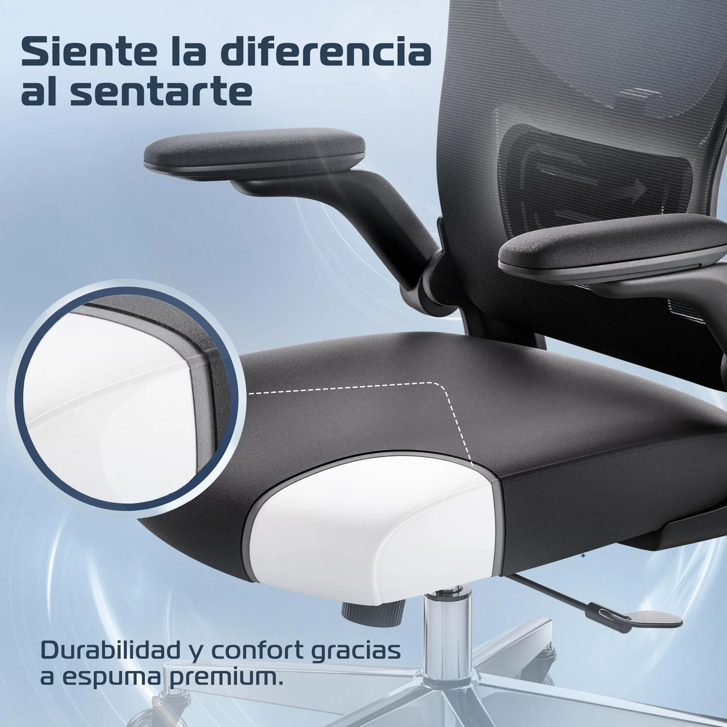 CLOUVOU SmartSeat Silla ergonómica de escitório [GANADORA DE PUREBAS] Silla de Oficina para Gamers Ajustable al 100%, giratoria, cómoda y Resistente hasta 150 kg | Ideal para Trabajo y Estudio