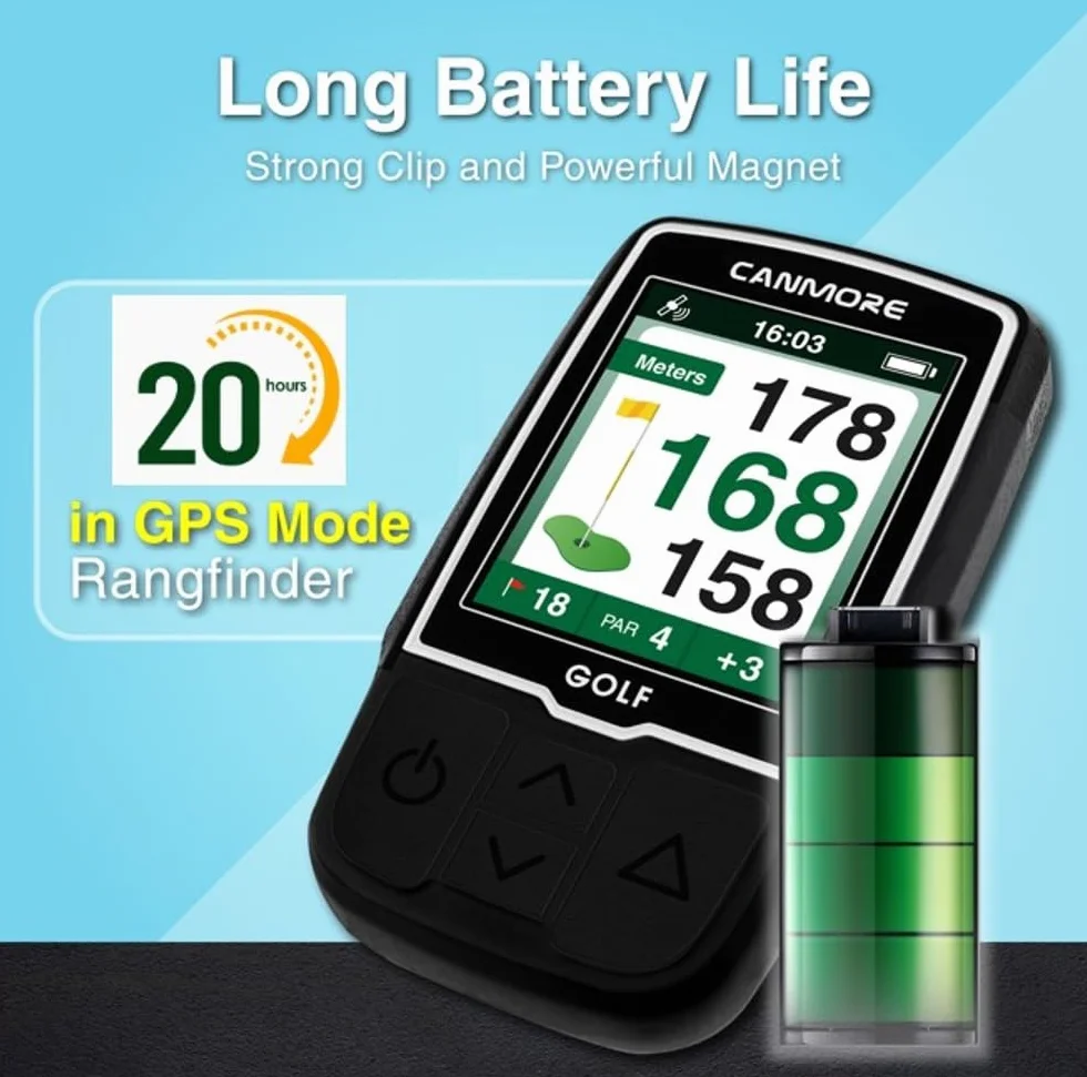CANMORE HG200 PRO GPS de golf de mano, 41,000 cursos, negro