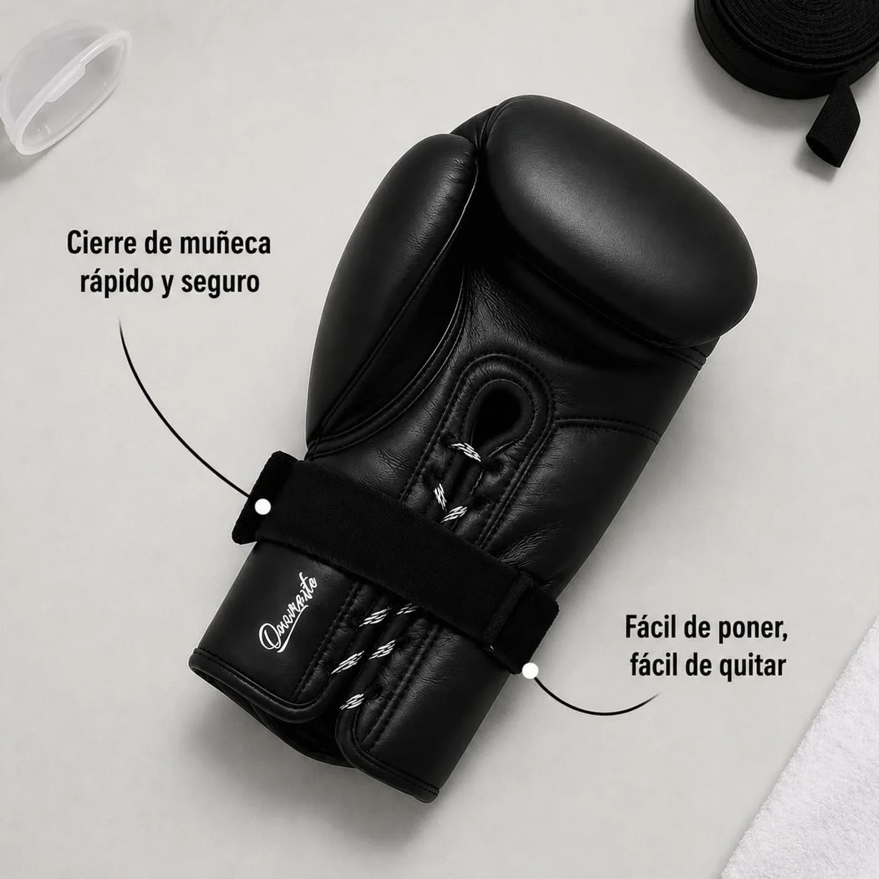 Lace to Strap Training Gloves System, Hook and Loop Lace Converter - Conversor de guantes de boxeo